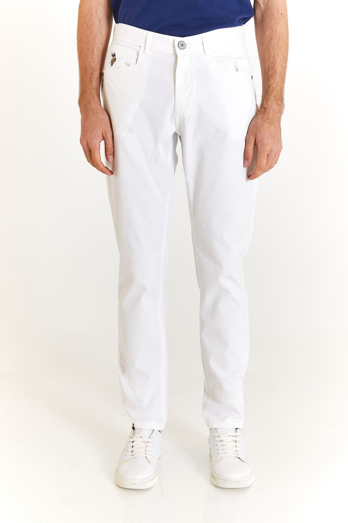 U.S. Polo Assn. U.S. Polo Assn. Standart Kalıp Düz Paça Normal Bel Beyaz Erkek Pantolon 1873679