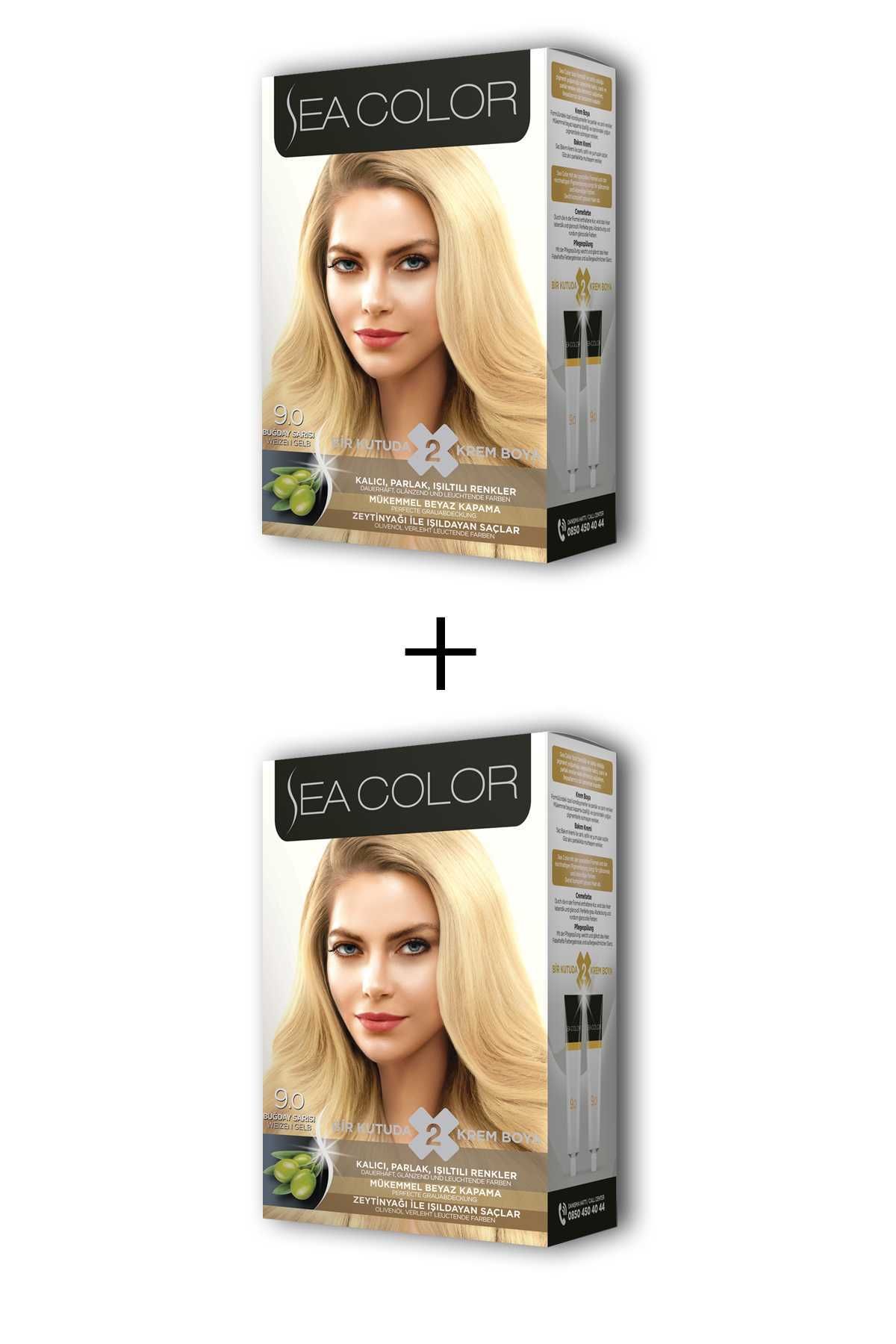 Sea Color 2X2 Tüp Krem Saç Boyası Seti Buğday Sarısı No:9.0