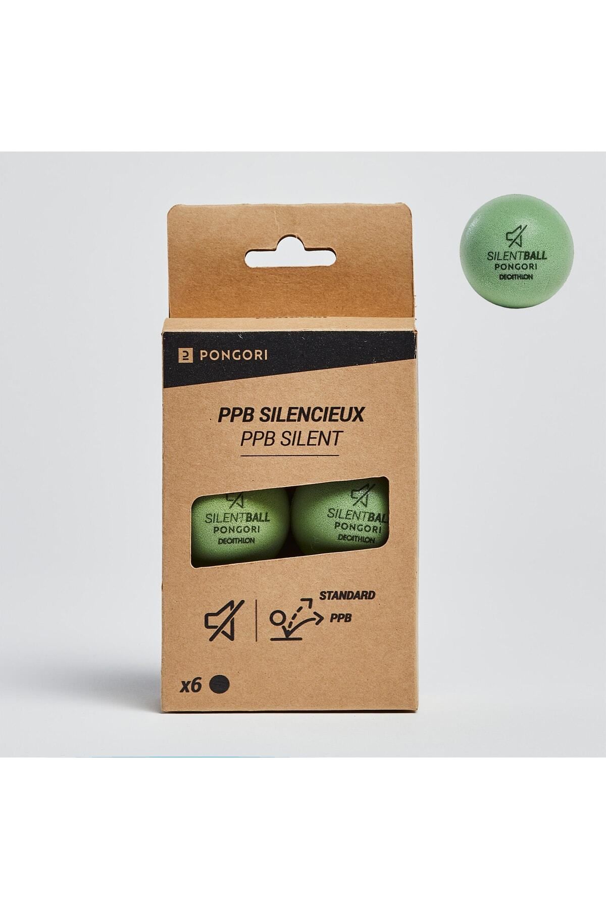 MEDITERIAN Yeşil Masa Tenisi Topu - Sessiz - Köpük - Ppb 100 Sılent X6 6'lı