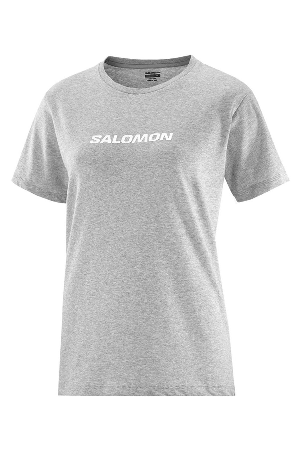 Salomon Lc2217 Logo Ss Tee W Tişört Kadın T-shirt Gri