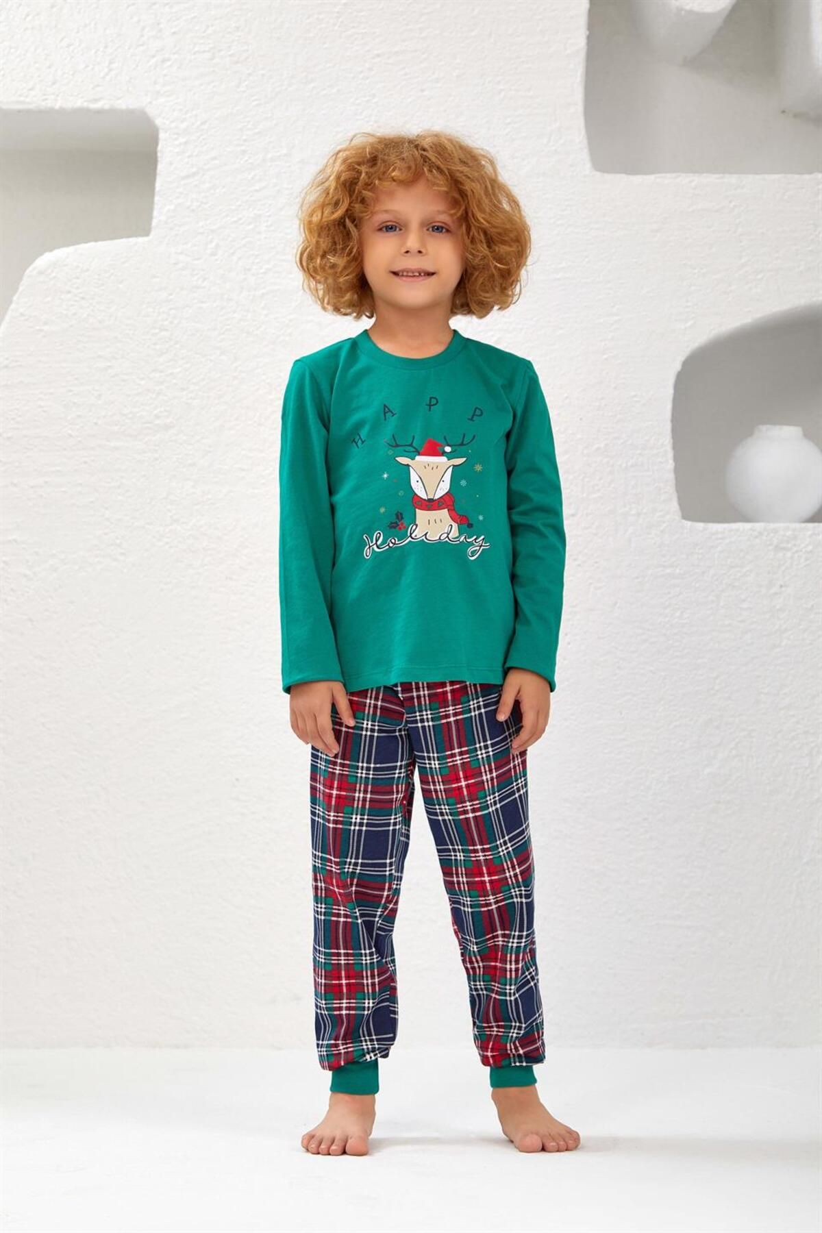 Relax Mode Unisex Penye Çocuk Pijama Takım - 10750