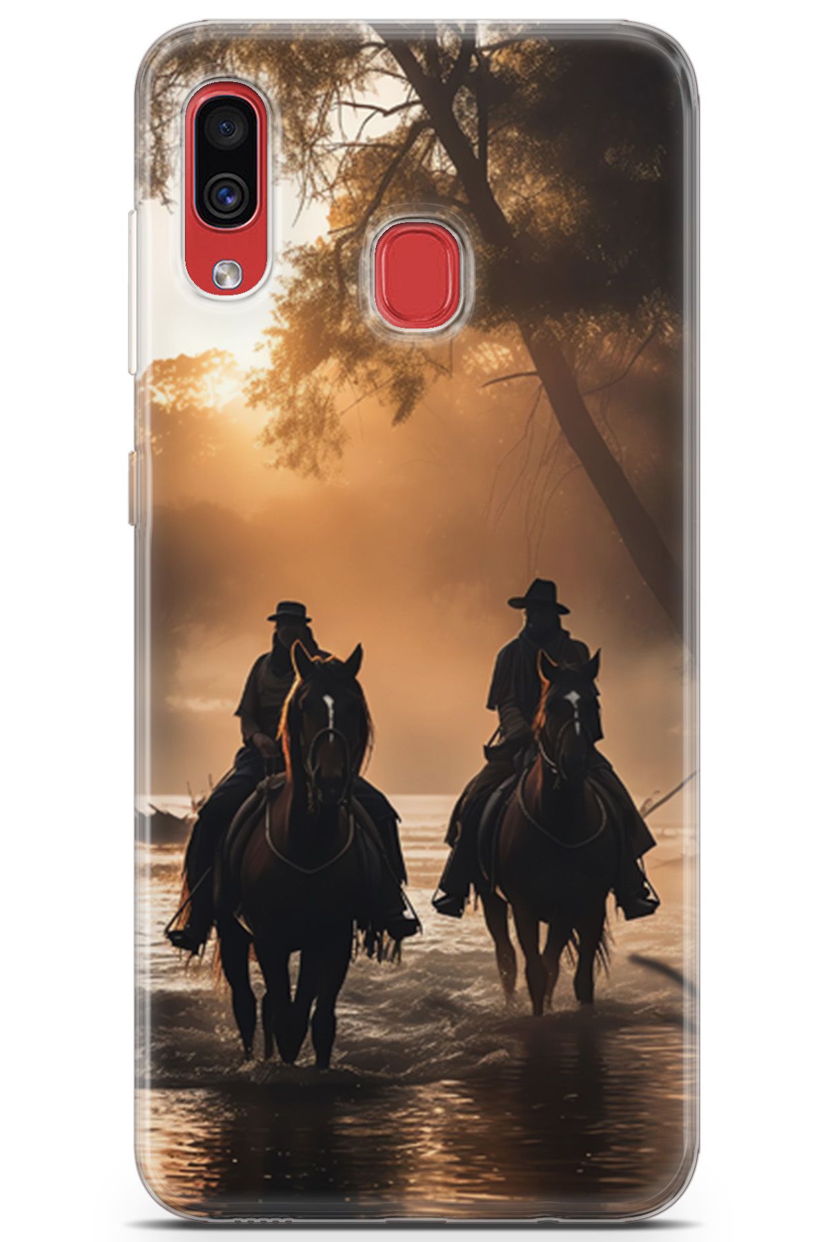MİRAKSESUAR Samsung Galaxy A30 uyumlu Derfu 12 Telefon Kılıfı Vahşi Batı Nehir