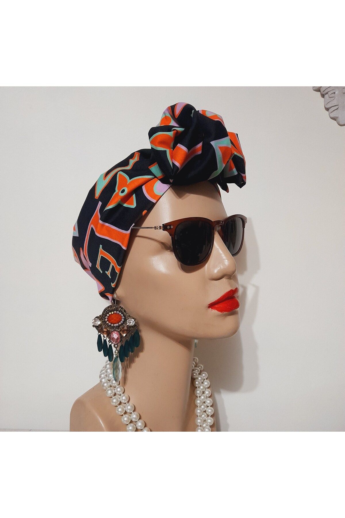oben hobi Afrika modeli telli bandana saç aksesuarı kadın kumaş toka