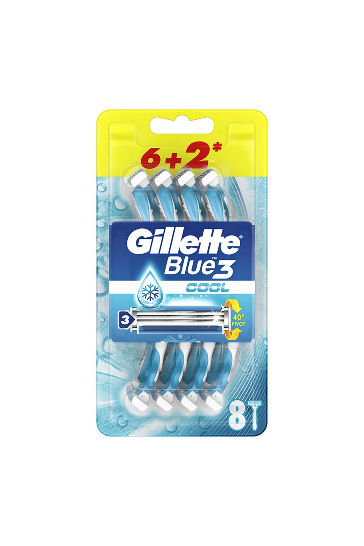 Gillette Blue3 Tıraş Bıçağı 6+2 Cool