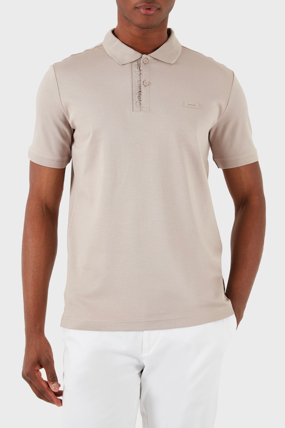 Calvin Klein Logolu % 100 Pamuk Düğmeli Polo Yaka T Shirt K10K112473PAN Erkek POLO YAKA T SHİRT K10K