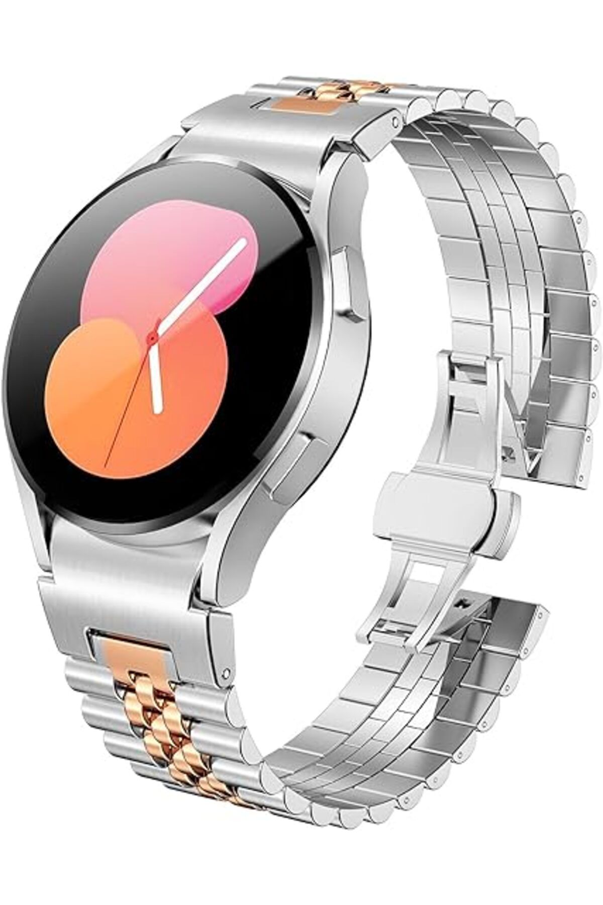 UnDePlus Samsung Galaxy Watch 4 5 6 Pro 40 44 Classic 42 43 46 47 mm  Klips Şeritli Metal Kordon 36