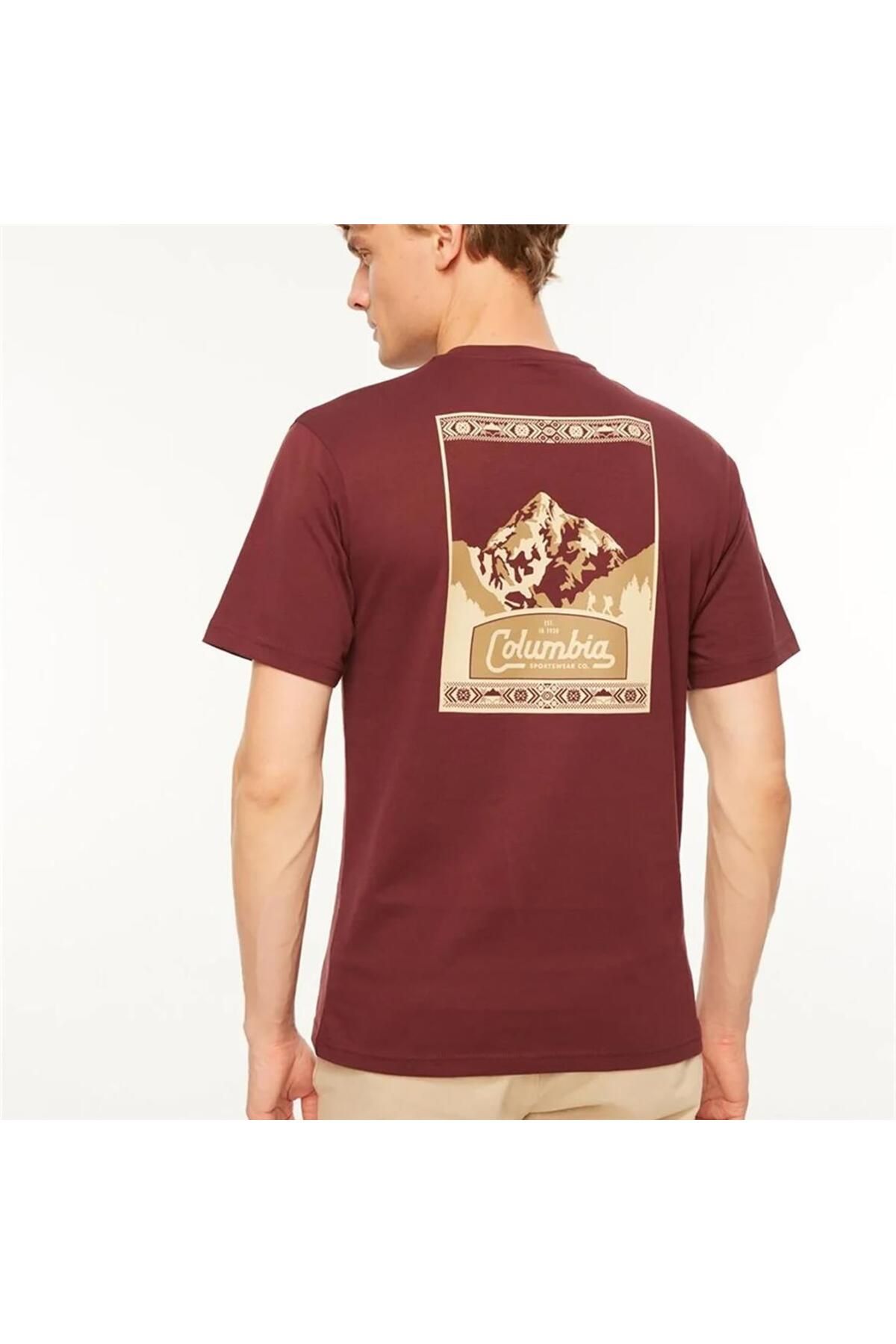 Columbia Csc Timberline Trails Ss Tee Erkek Bordo T-Shirt