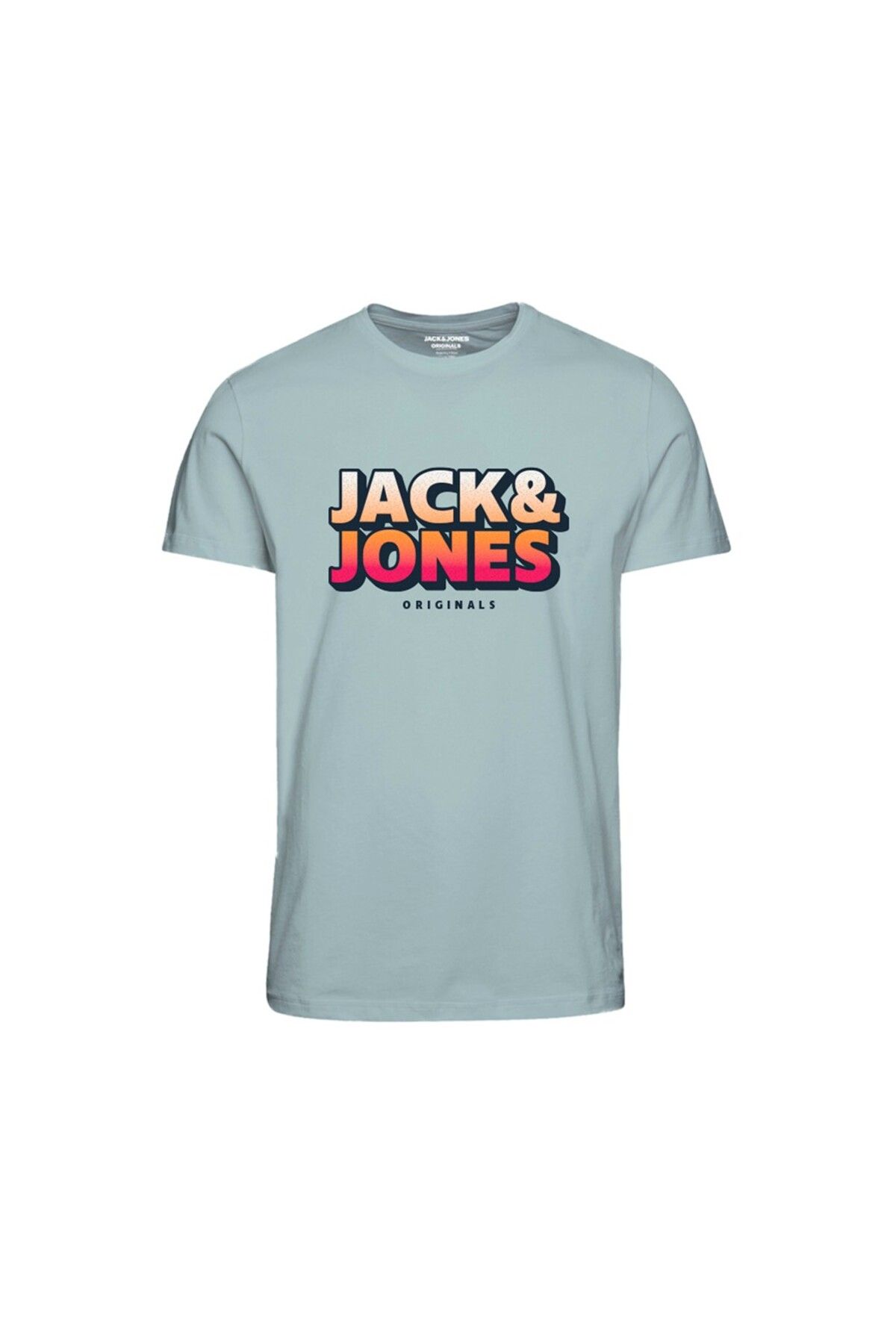 Jack & Jones Jack&jones Plus Sıfır Yaka Büyük Beden Mint Erkek %100 Pamuk T-shirt 12240559
