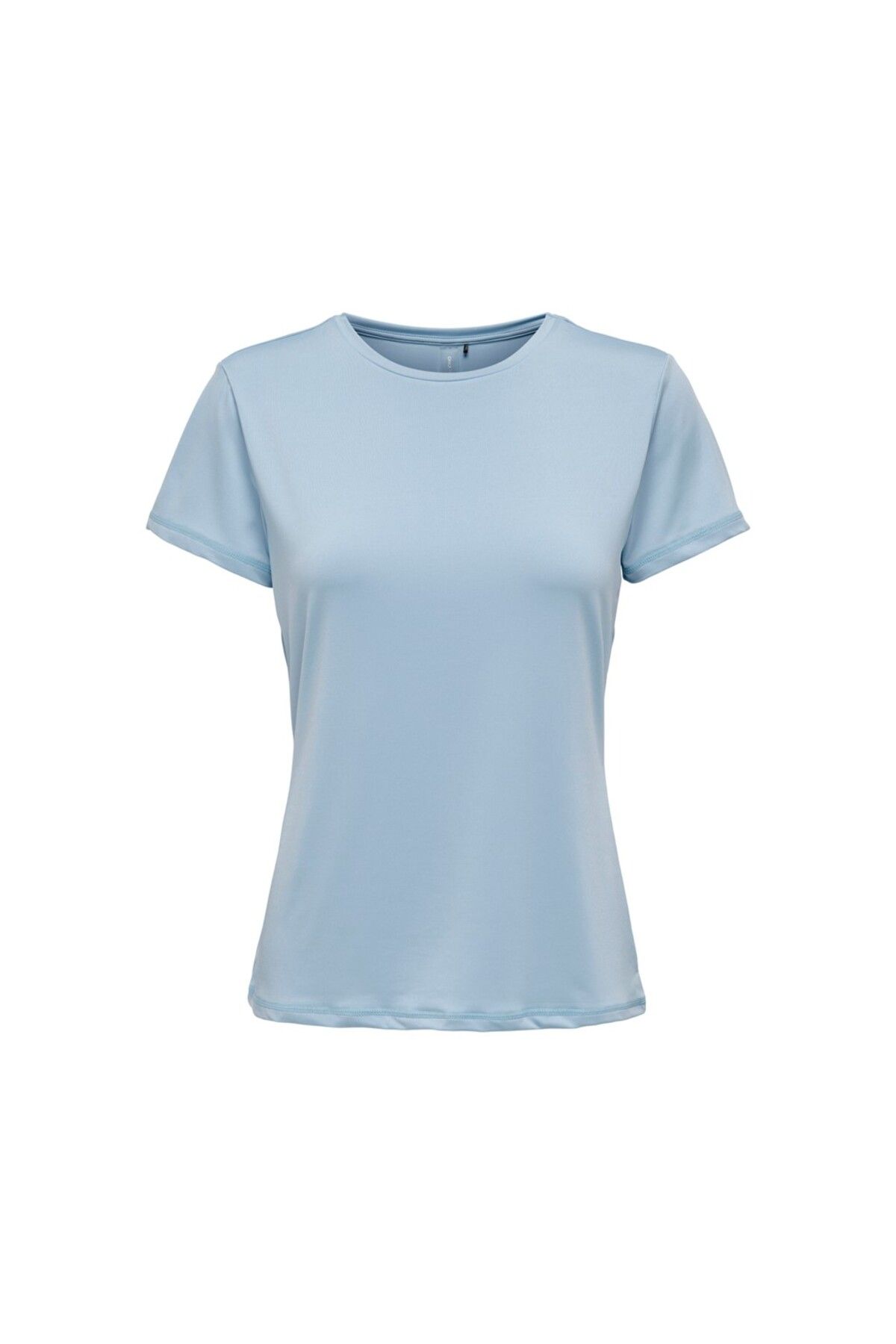 Only Sıfır Yaka Standart Kalıp Açık Mavi Kadın T-shirt 15281098