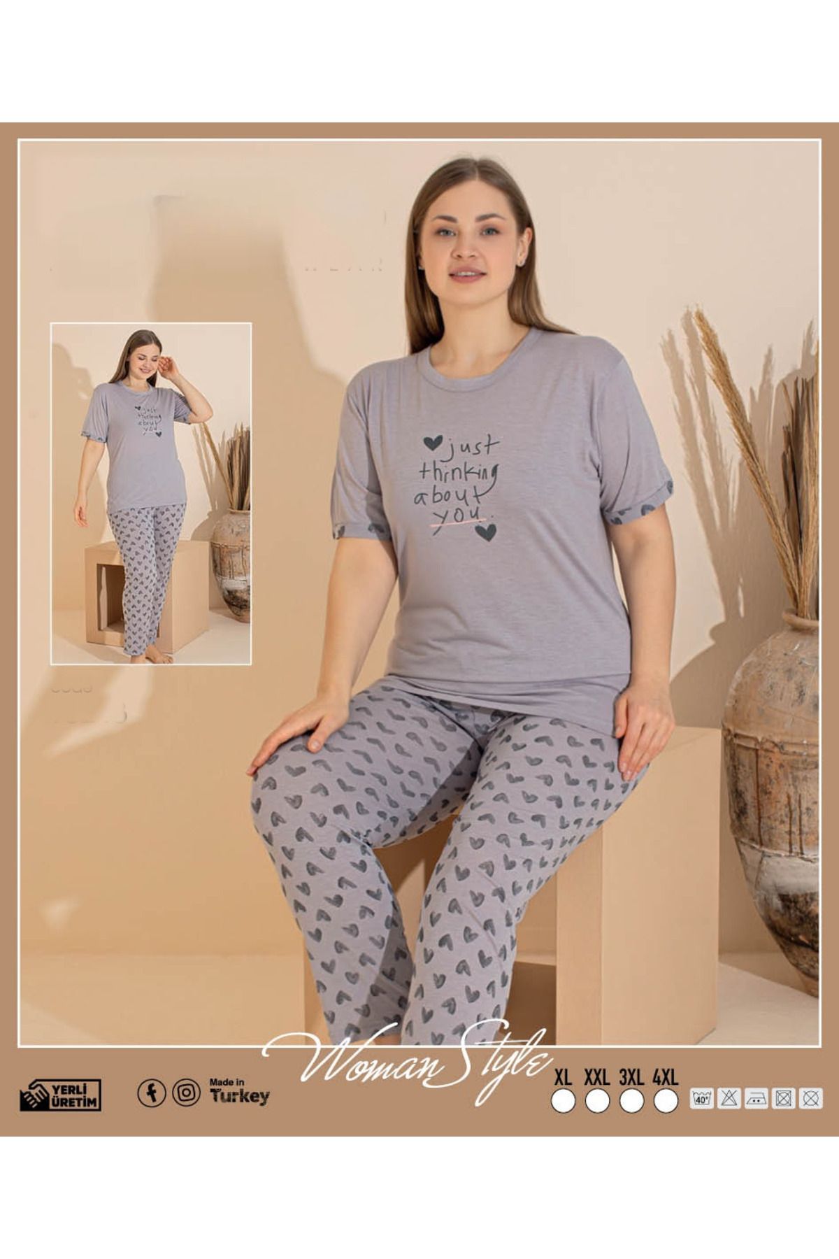 pijamakeyfi Kadın kısa kollu pijama takımı
