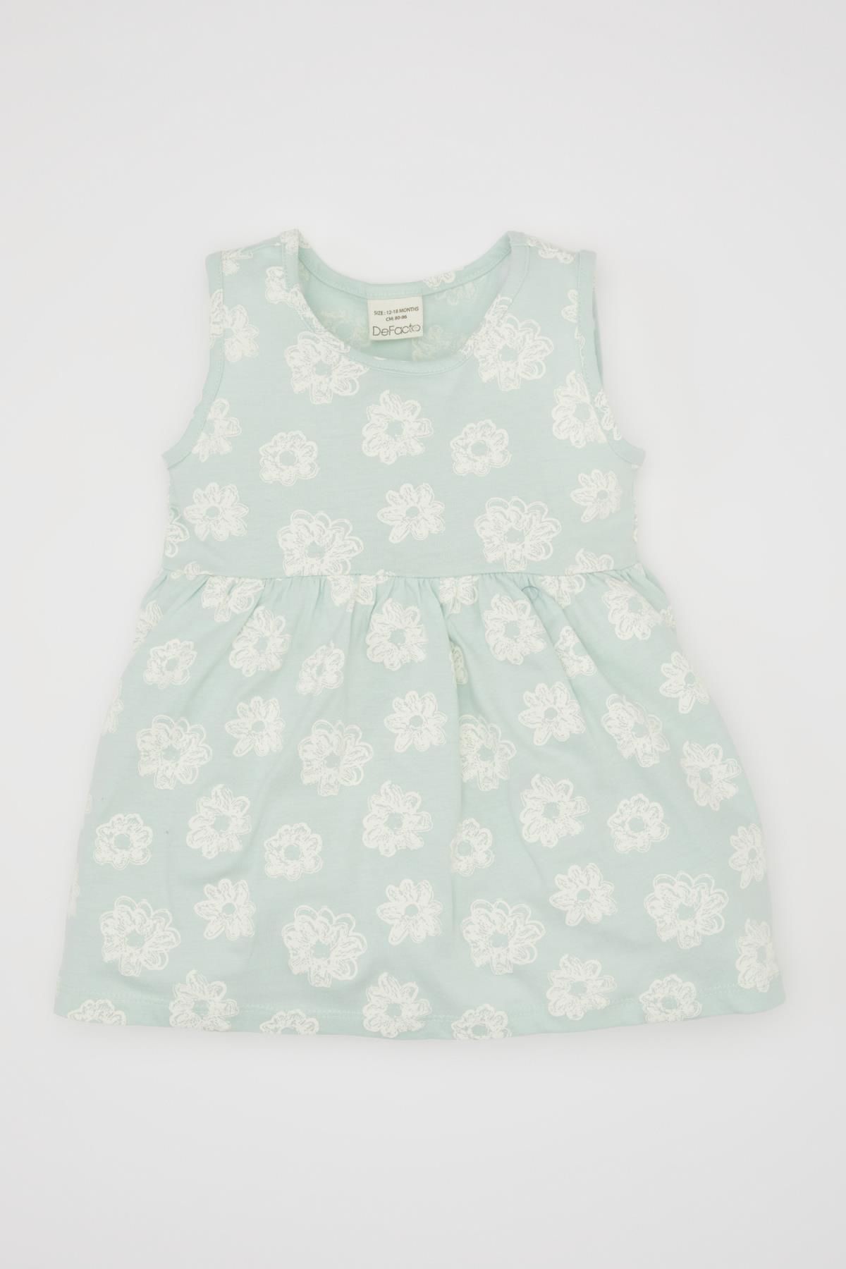 Defacto Kız Bebek Desenli Kolsuz Elbise C0074A524SM