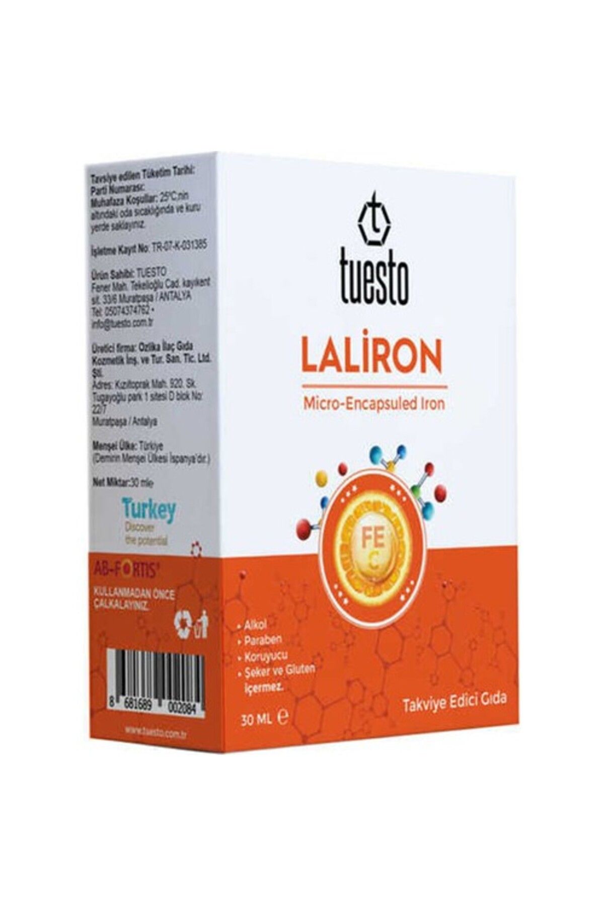 Tuesto Testo Laliron Micro-encapsuled Iron Çocuk Demir Damlası 30 Ml
