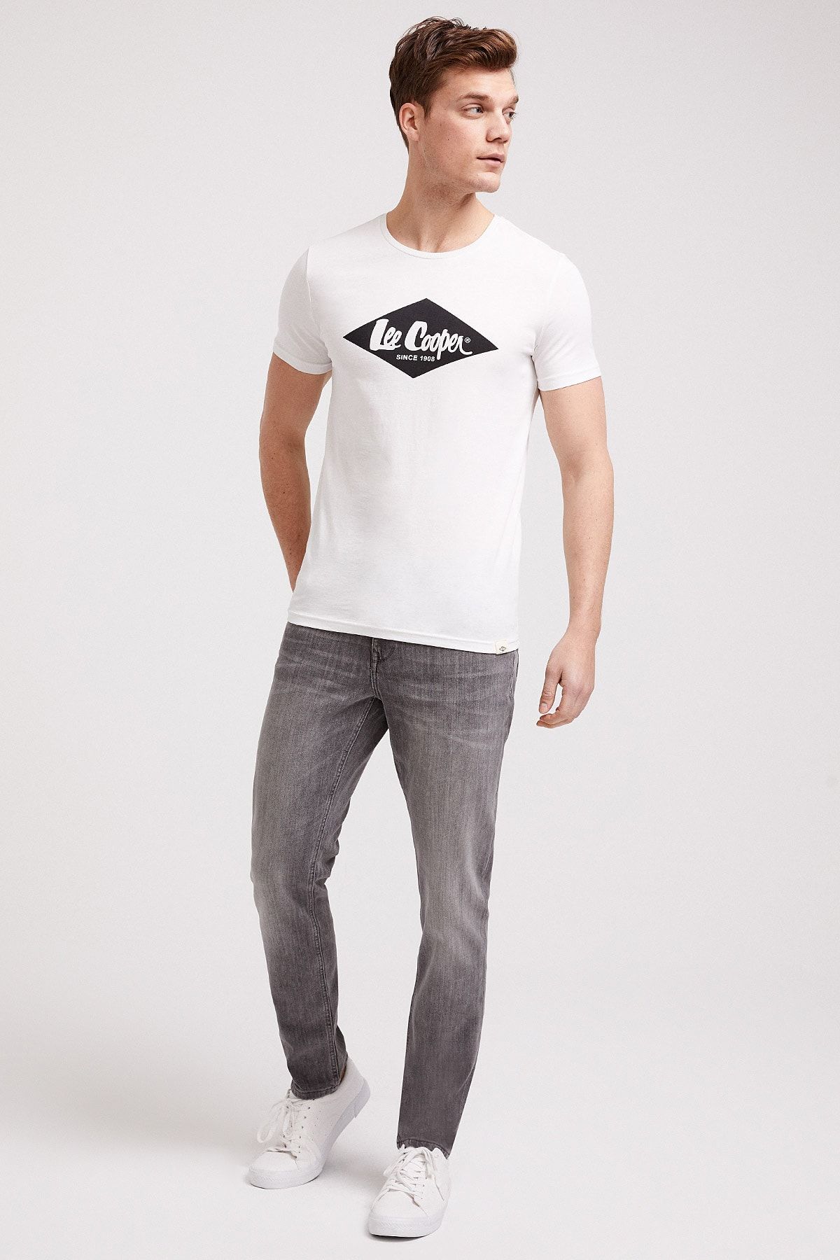 Lee Cooper Erkek Summerlogo O Yaka T-Shirt Beyaz 202 LCM 242008