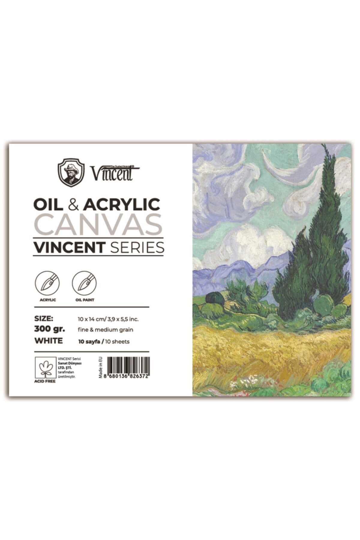 Vincent Vıncent Oıl&acrylıc Canvas 300gr 10cmx14cm 10 Sayfa Yağlı Ve Akrilik Boya Defteri