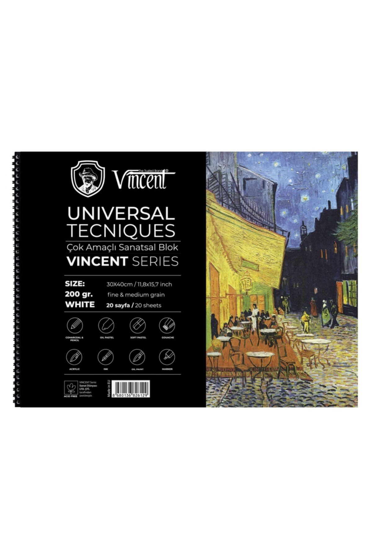 Vincent Vıncent Unıversal Tecnıques Whıte 200gr 30x40 20 Sayfa Çok Amaçlı Defter