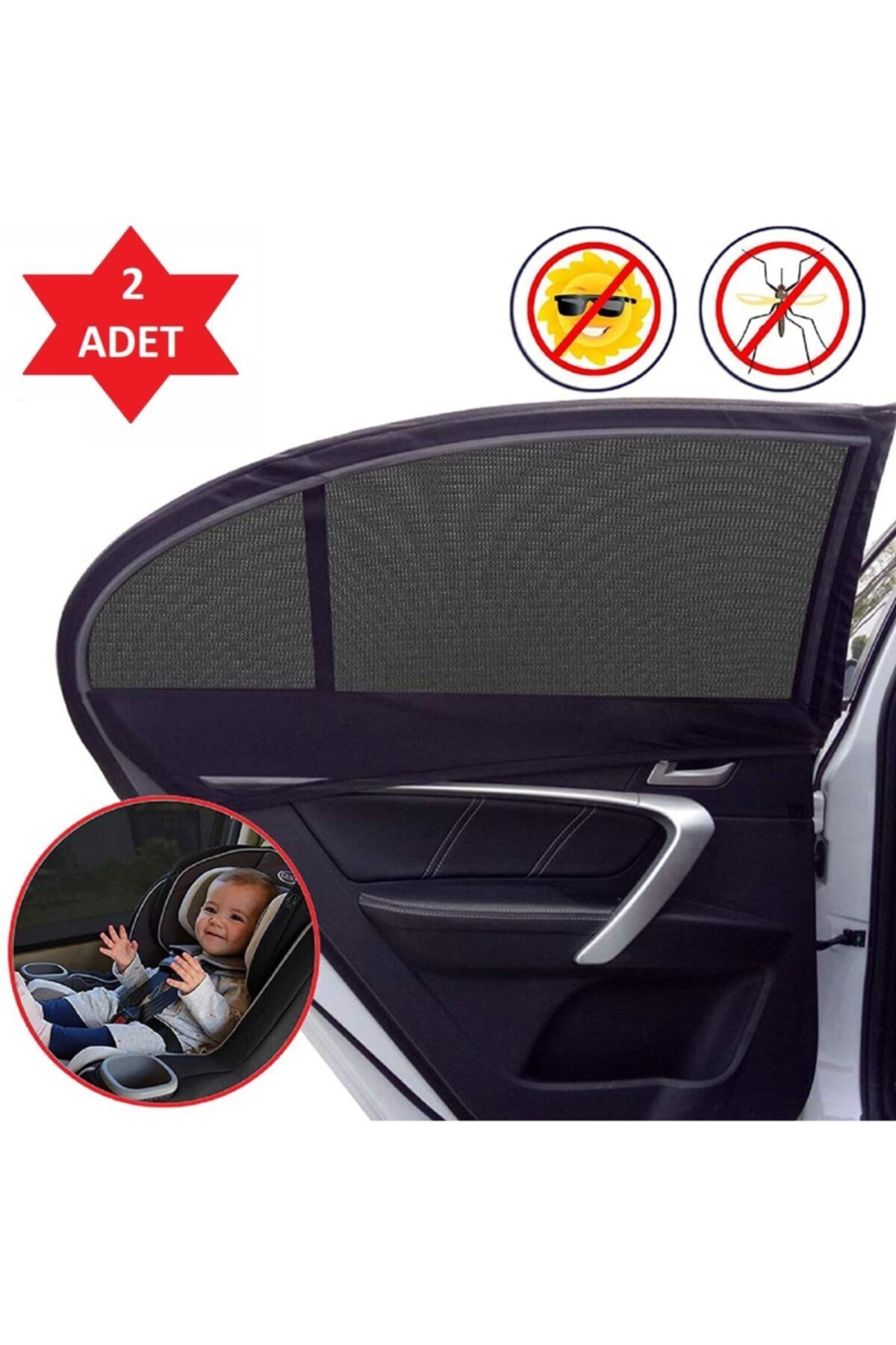 Ankaflex 2 Adet Araba Yan Pencere Güneşlik Bebek Için Araç Perde Oto Makam Seyahat Perdesi Cibinlik