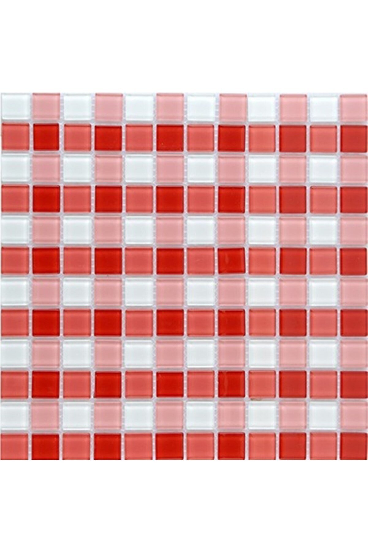 maycollection Pembe Kırmızı Beyaz 4 mm Kristal Cam Mozaik 1 M2
