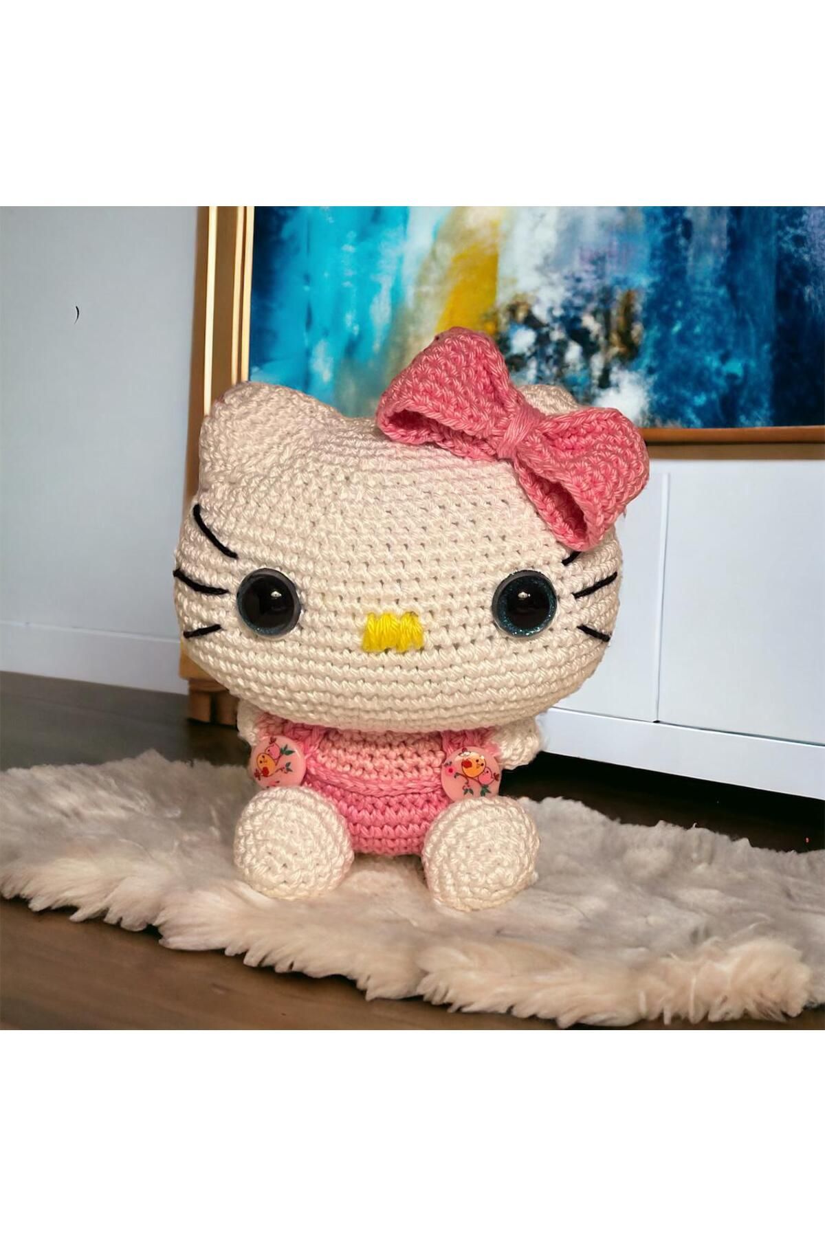 örgü Hello Kitty Amigurumi Oyuncak