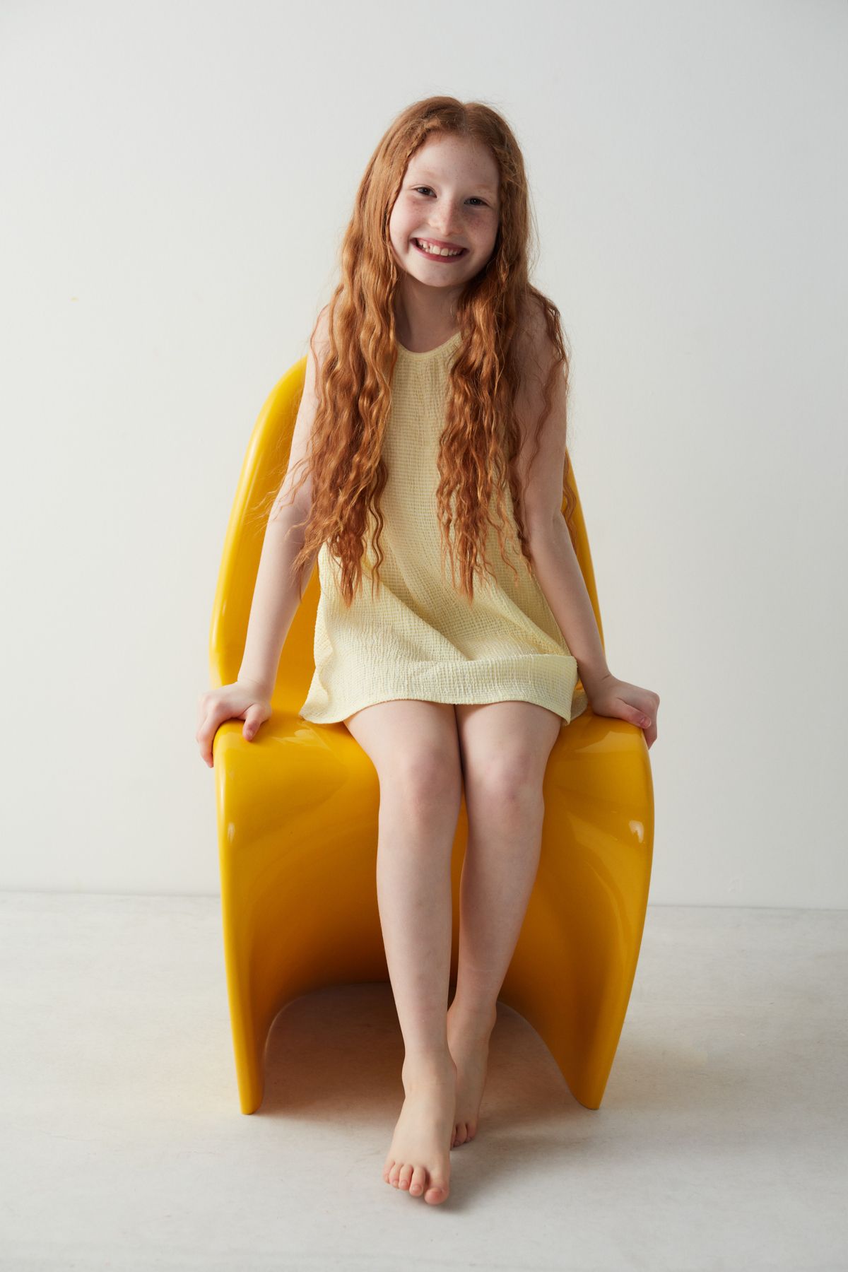 Penti Kız Çocuk Sarı Basic Elbise