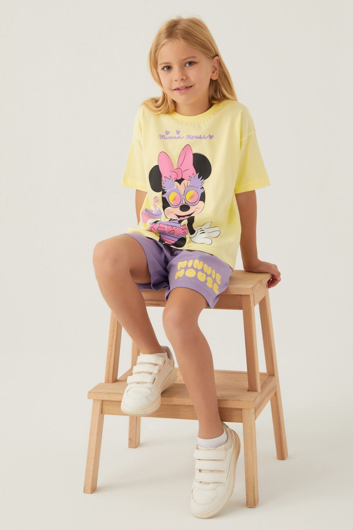 MINNIE MOUSE 3-9 Yaş Lisanslı Minnie Mouse Kız Çocuk Takım -Sarı