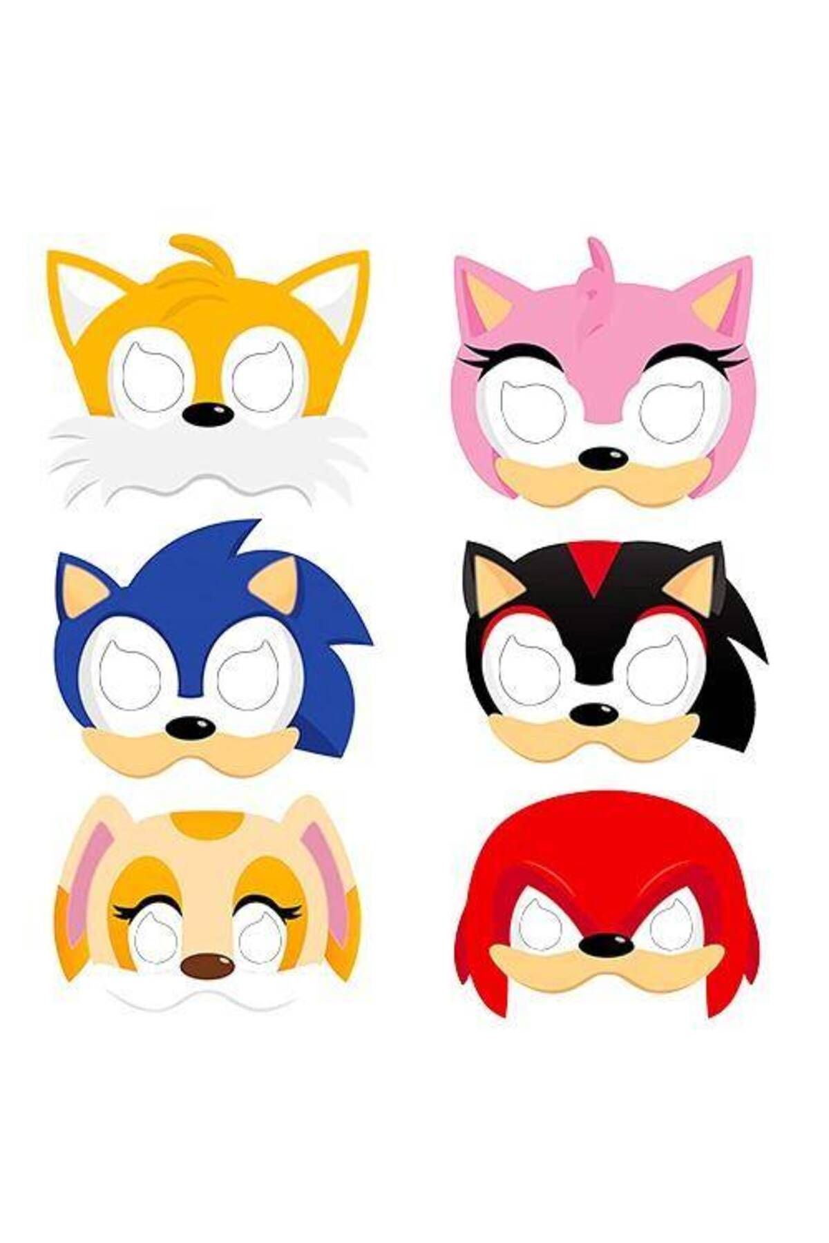 Parti Dükkanım Sonic Boom Kağıt Maske 6 Adet