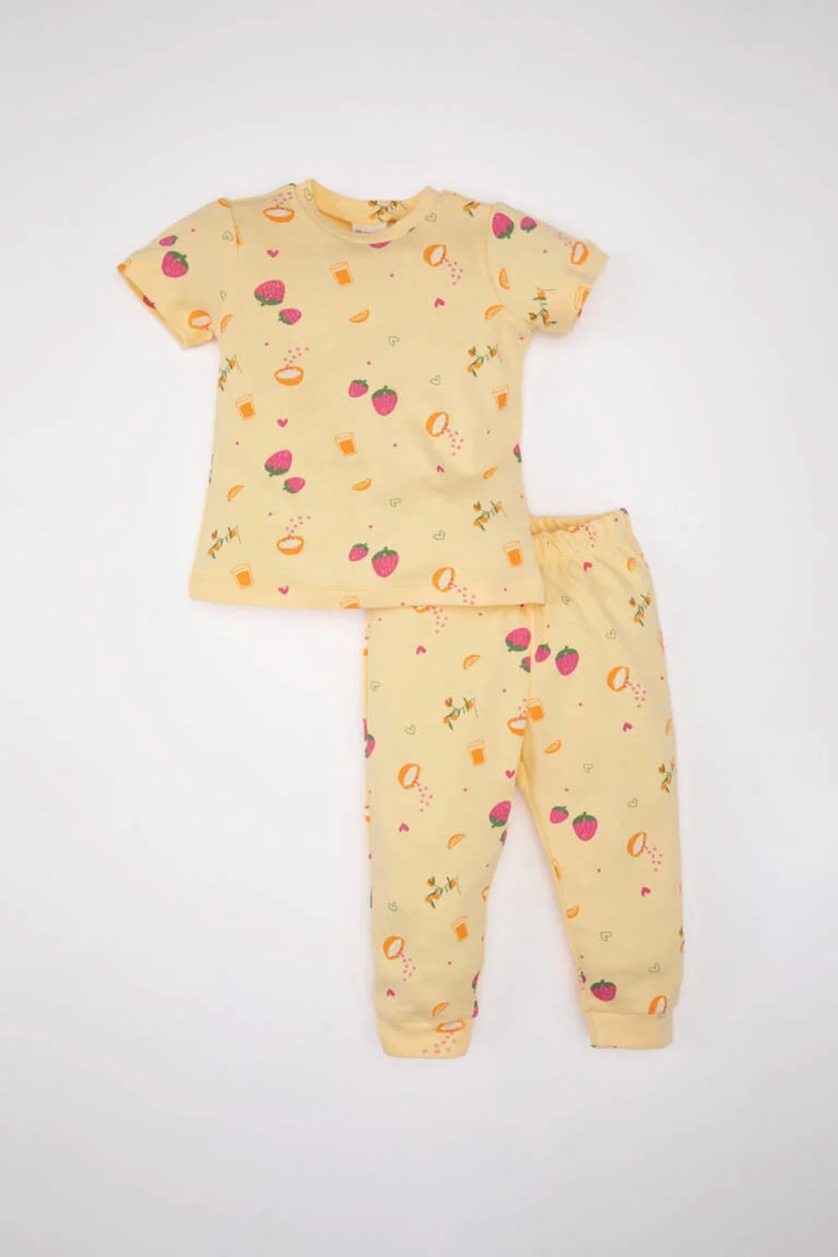 Defacto Kız Bebek Desenli Kısa Kollu Pijama Takımı C2035a5yl507mc