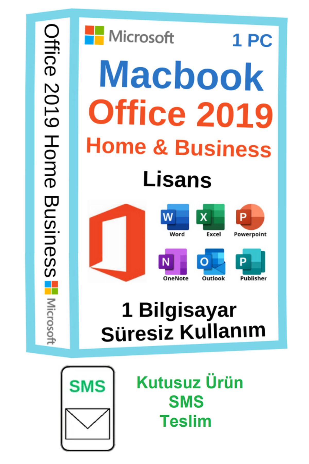 Microsoft Macbook - Office 2019 Home Business Lisans - 1 PC - Süresiz- SMS Teslimat