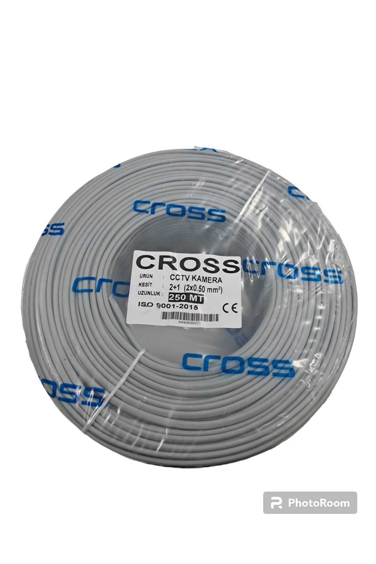 Cross Armağan 2 1 2x0.50mm Folyolu Lüks Cctv Kablo - 250m Cctv Kamera Kablosu