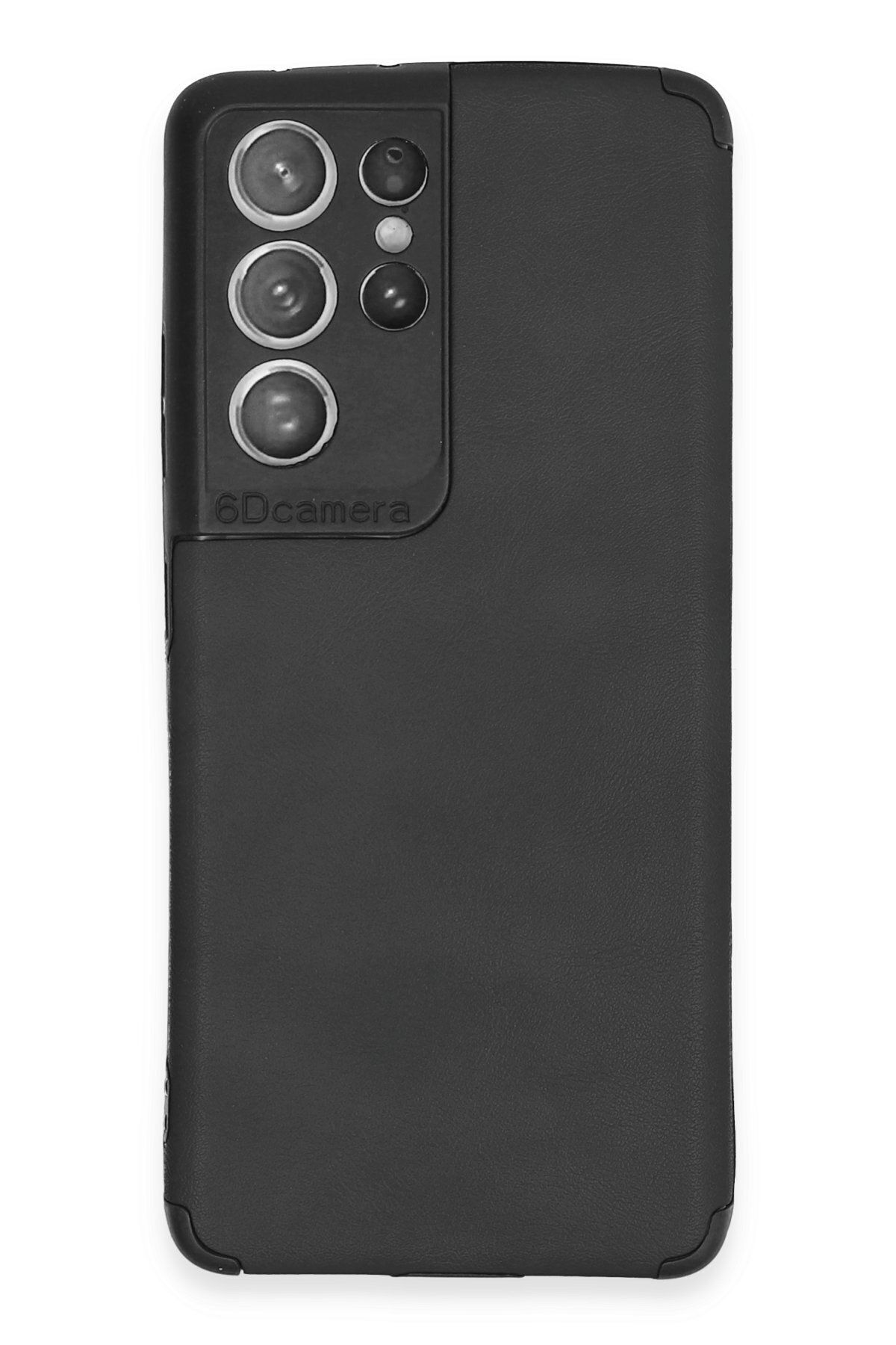 cepmoda Samsung Galaxy S21 Ultra Telefon Kılıfı - Darbe Korumalı ANTİ-ŞOK Deri Kapak - Siyah