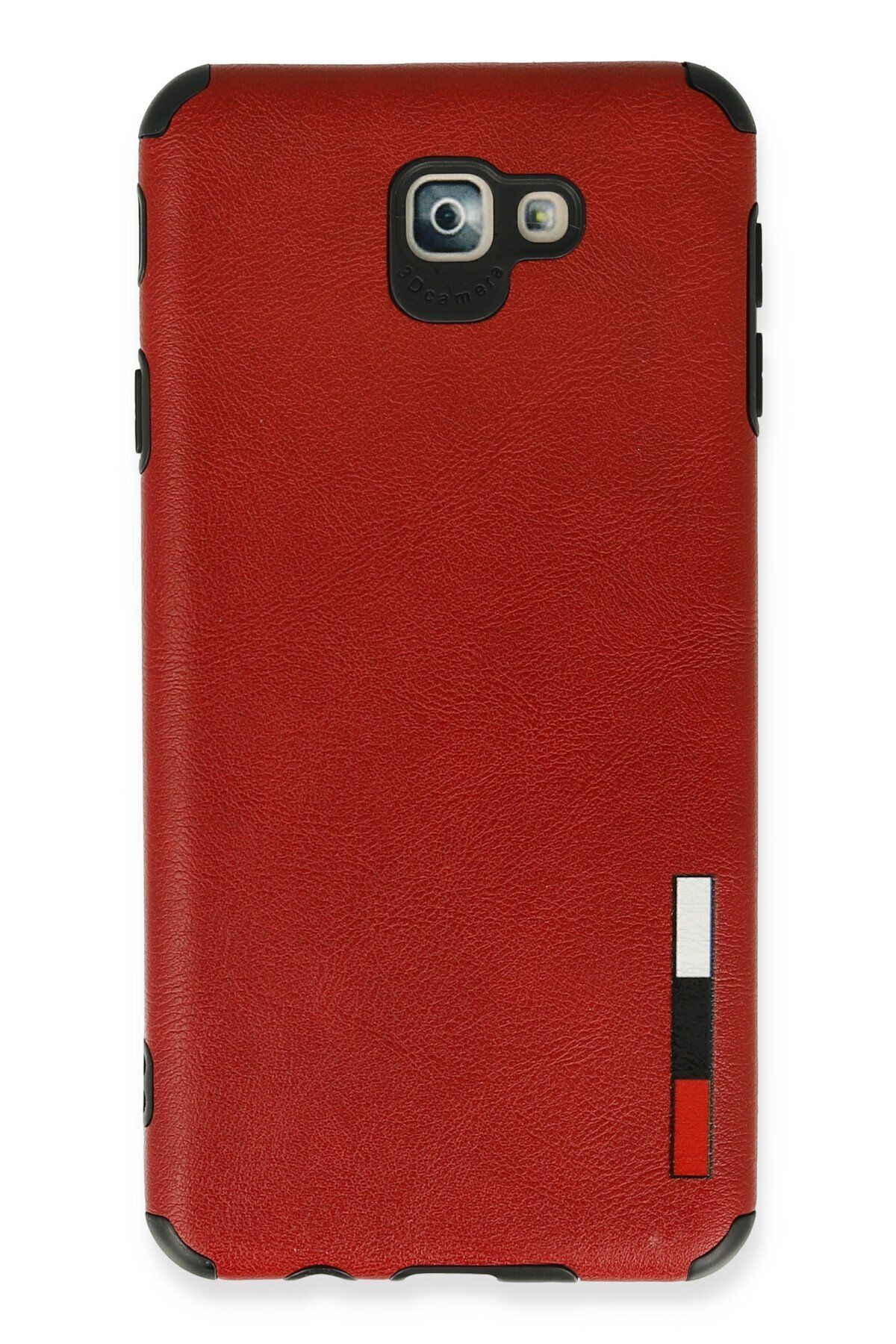 cepmoda Samsung Galaxy J7 Prime Telefon Kılıfı - Darbe Korumalı ANTİ-ŞOK Deri Kapak - Kırmızı