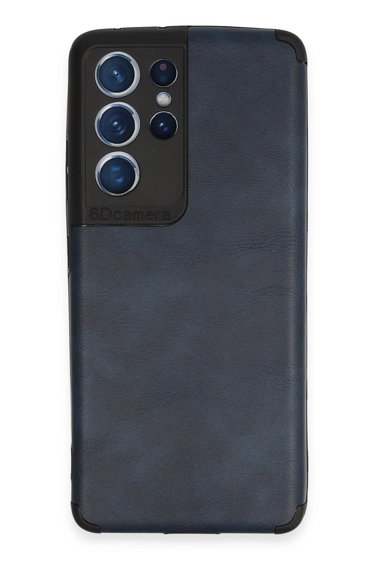 cepmoda Samsung Galaxy S21 Ultra Telefon Kılıfı - Darbe Korumalı ANTİ-ŞOK Deri Kapak - Lacivert