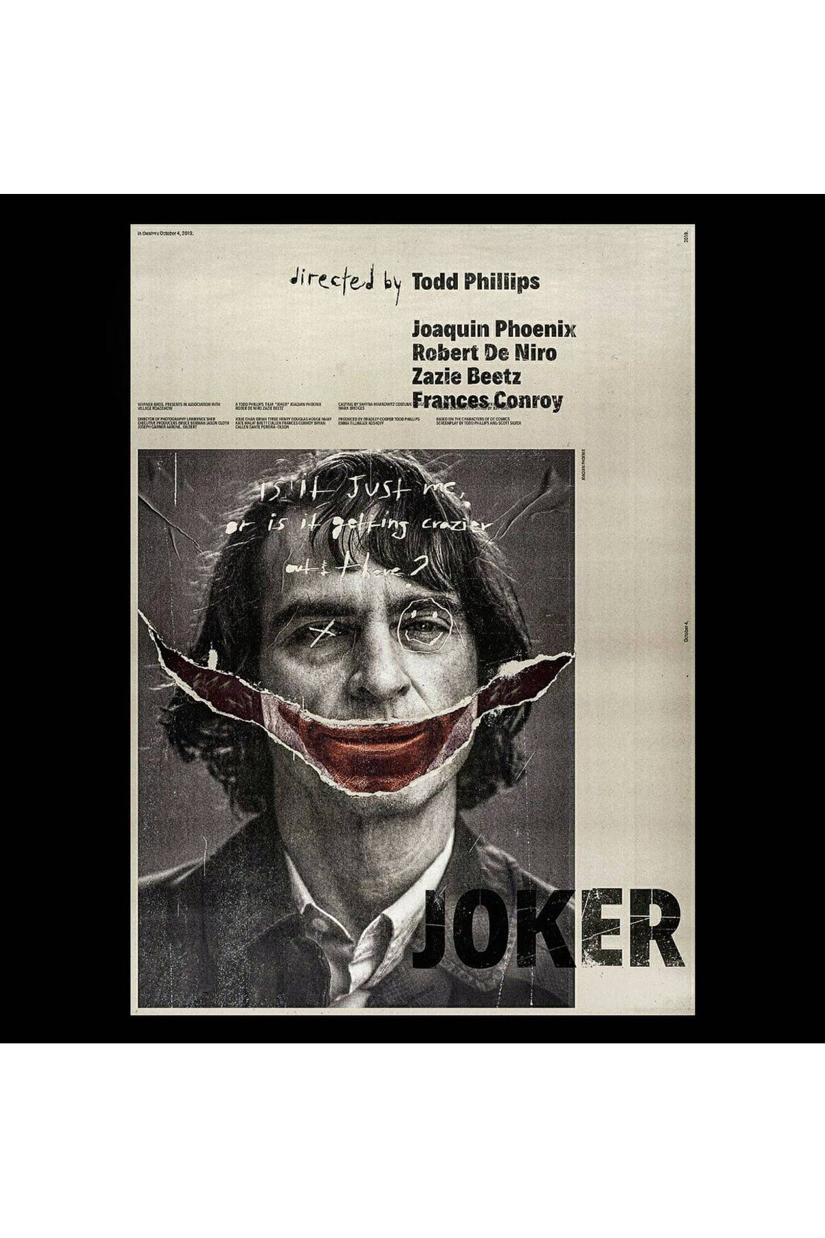 512 STORE Joker Joaquin Phoenix Film Afiş Poster 30x42 Çerçevesiz