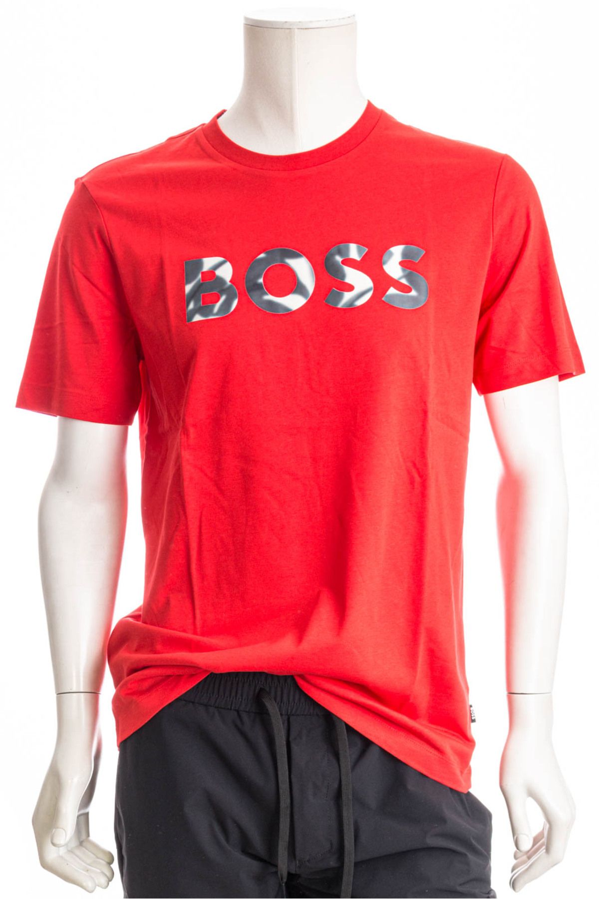 BOSS Erkek regular fit Kısa Kollu Düz Bisiklet Yaka Kırmızı T-Shirt 50513382-627