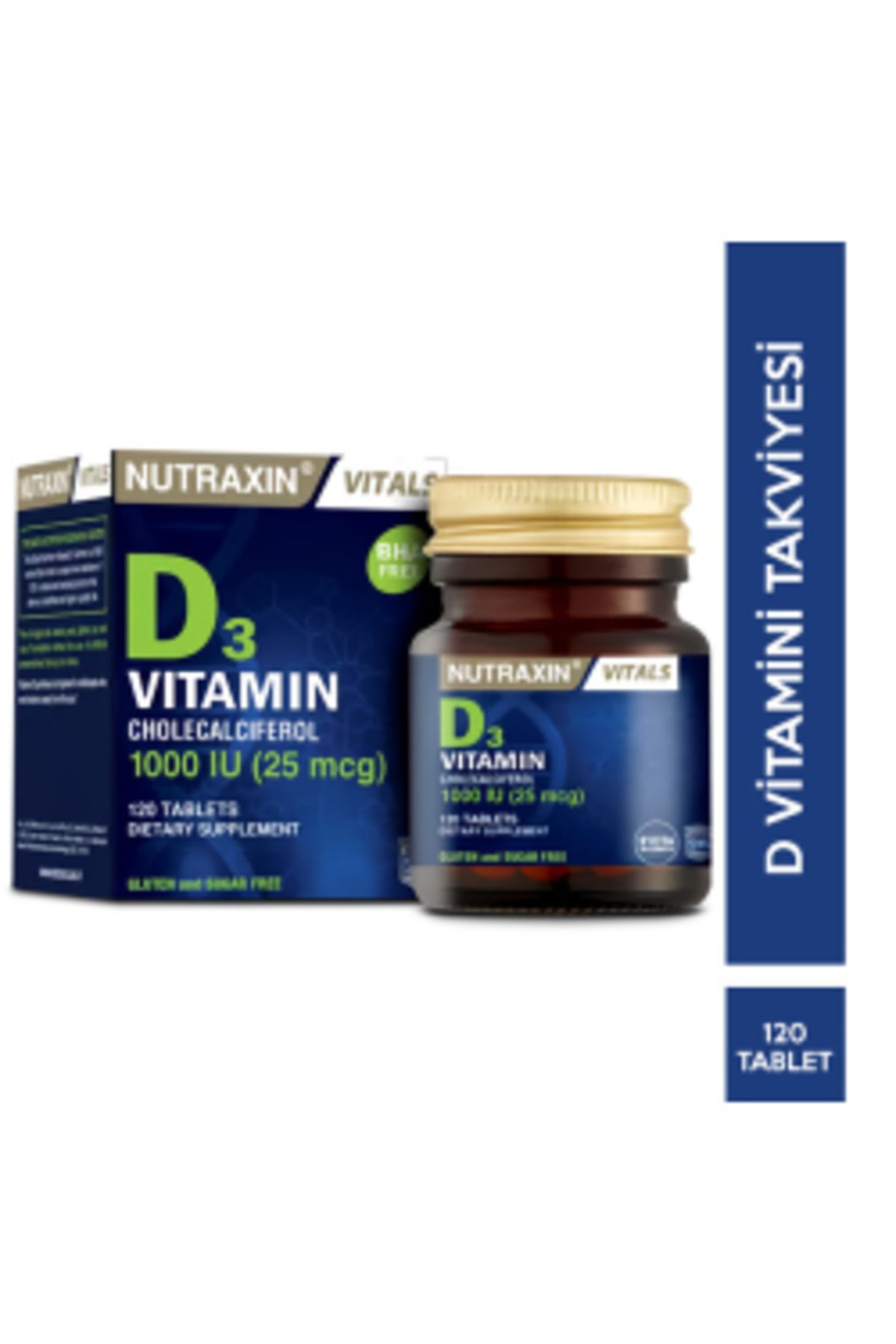 Nutraxin Vitamin D3 120 Tablet D Vitamini Takviyesi ( 1 ADET )