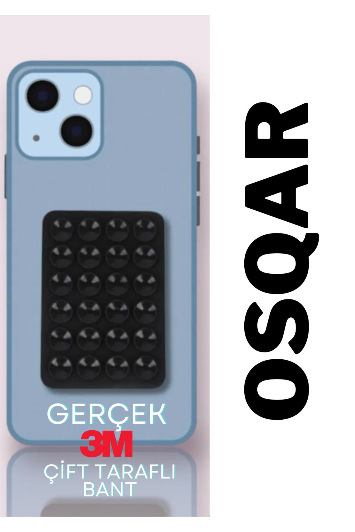 Osqar Telefon Tutucu Ahtapot Vantuz Beyaz Renk Gerçek 3M Yapışkanlı