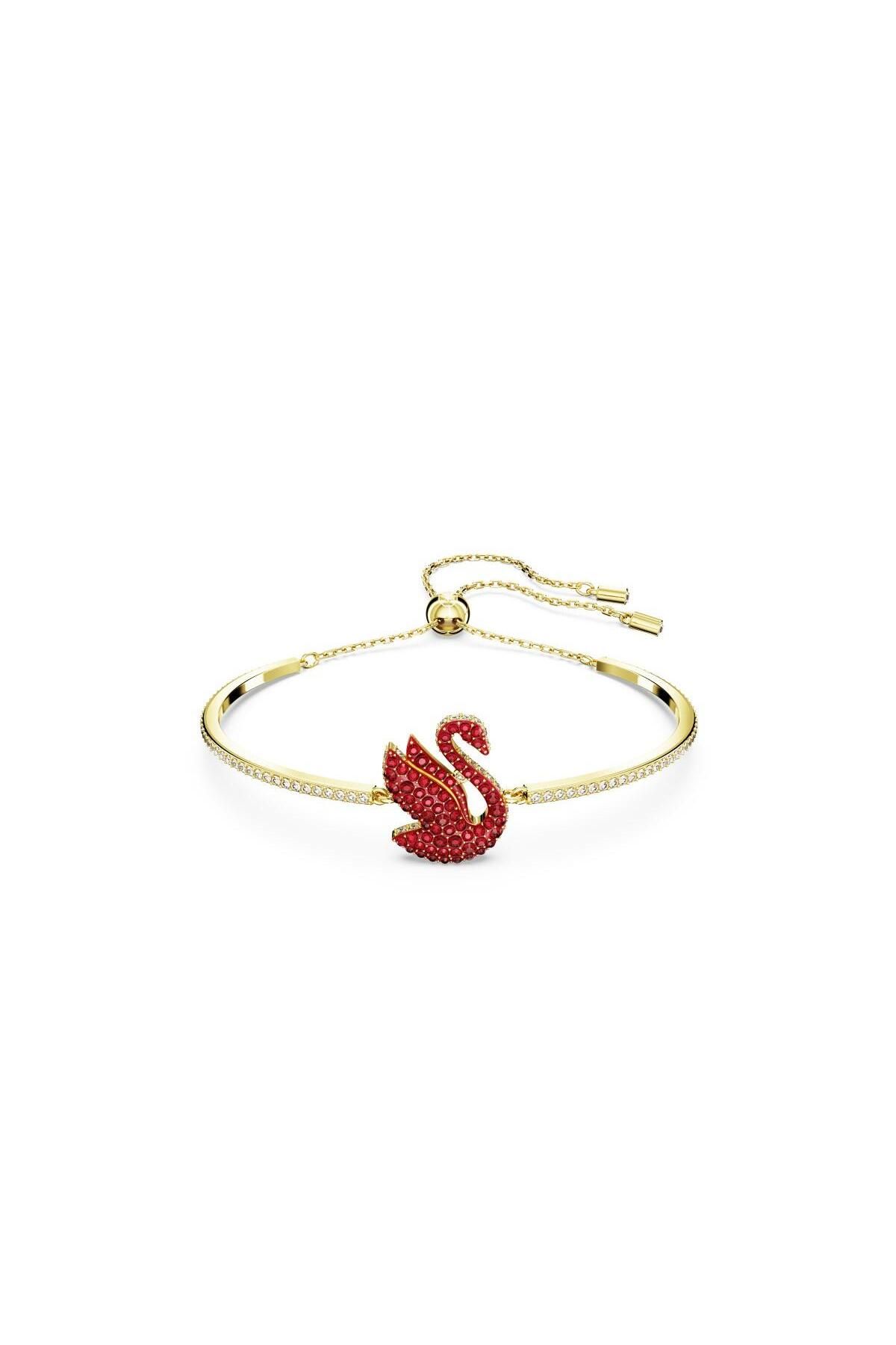 Swarovski 5649774 Swarovski Bilezik iconic Swan:Bracelet Xs Red Scar/Gos S
