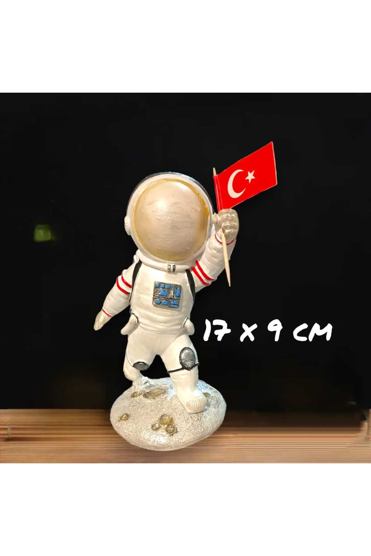 Dodemert Home Türk Bayraklı Astronot Polyester Heykel Biblo
