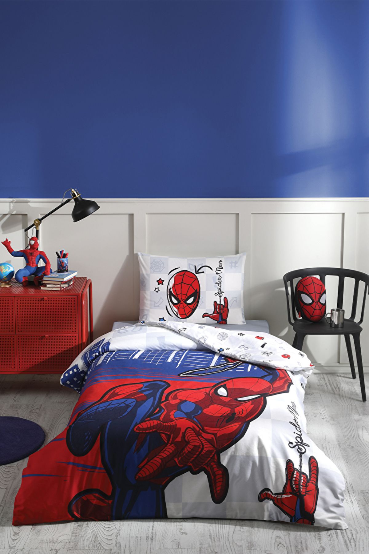 Özdilek Spiderman Blue Tek Kişilik Disney Lisanslı Lastikli Fitted Çarşaf Çocuk Nevresim Takımı