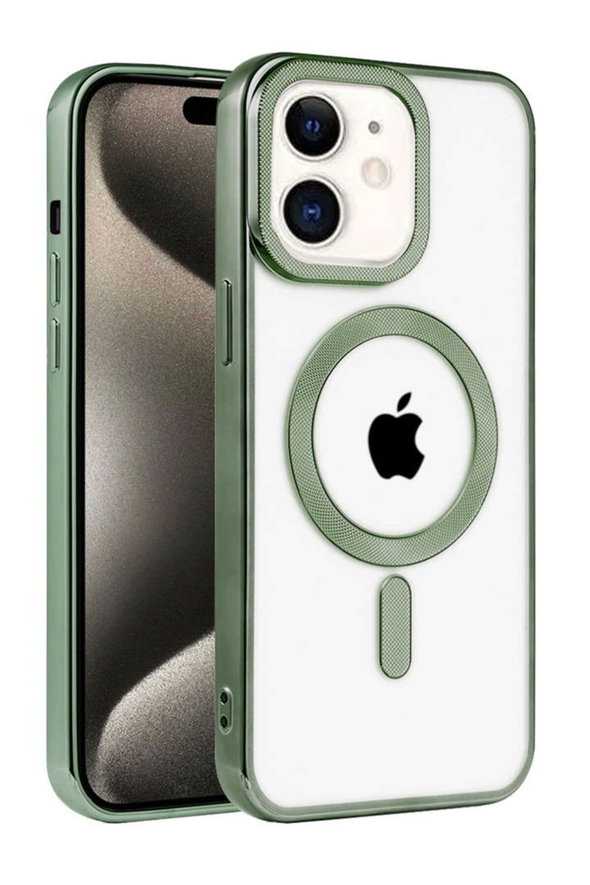 NewFace iPhone 11 Kılıf Kronos Magsafe Kapak - Koyu Yeşil 337108
