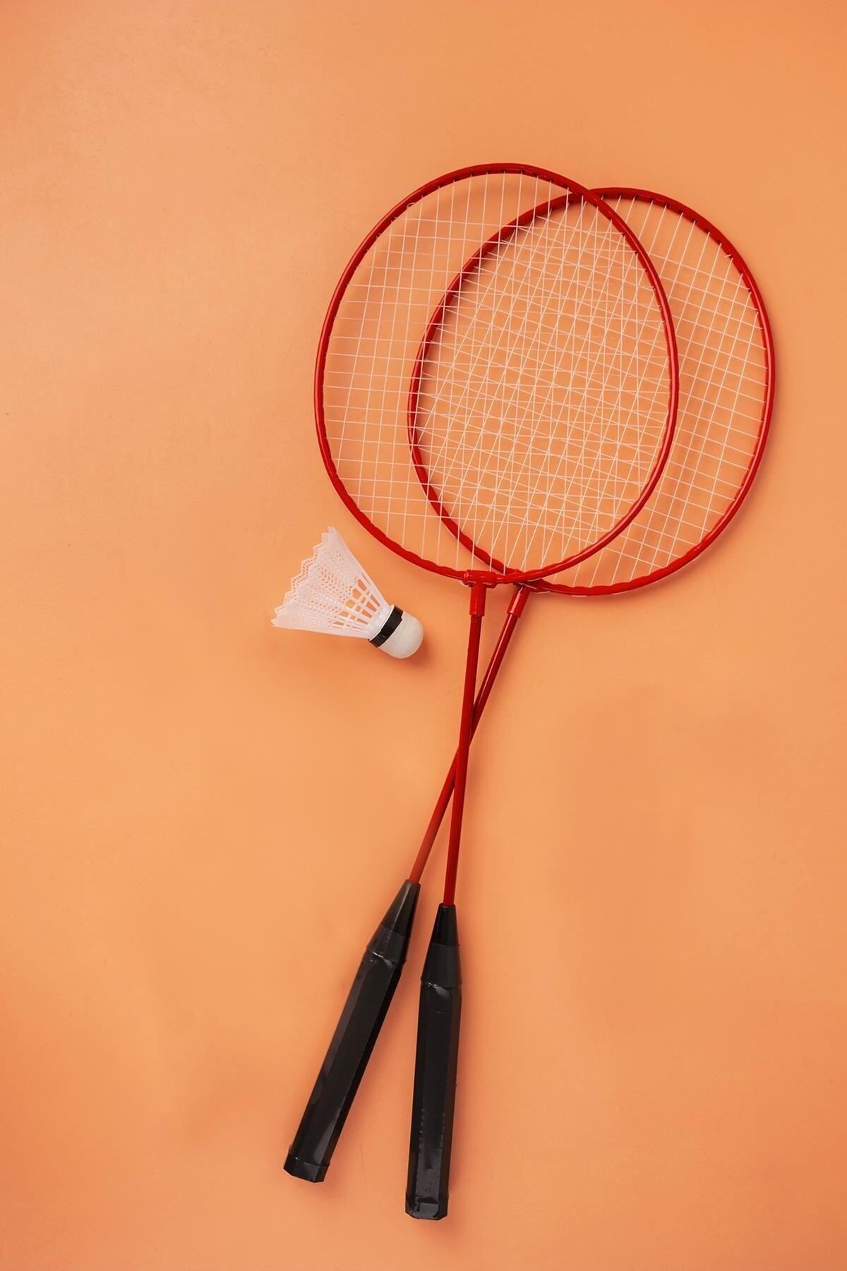 MEDITERIAN Çok Renkli Turuncu A Kalite Unisex Badminton Raketi Iç-dış Saha Uygun Çantalı 2 Adet Ve Top Hediyel