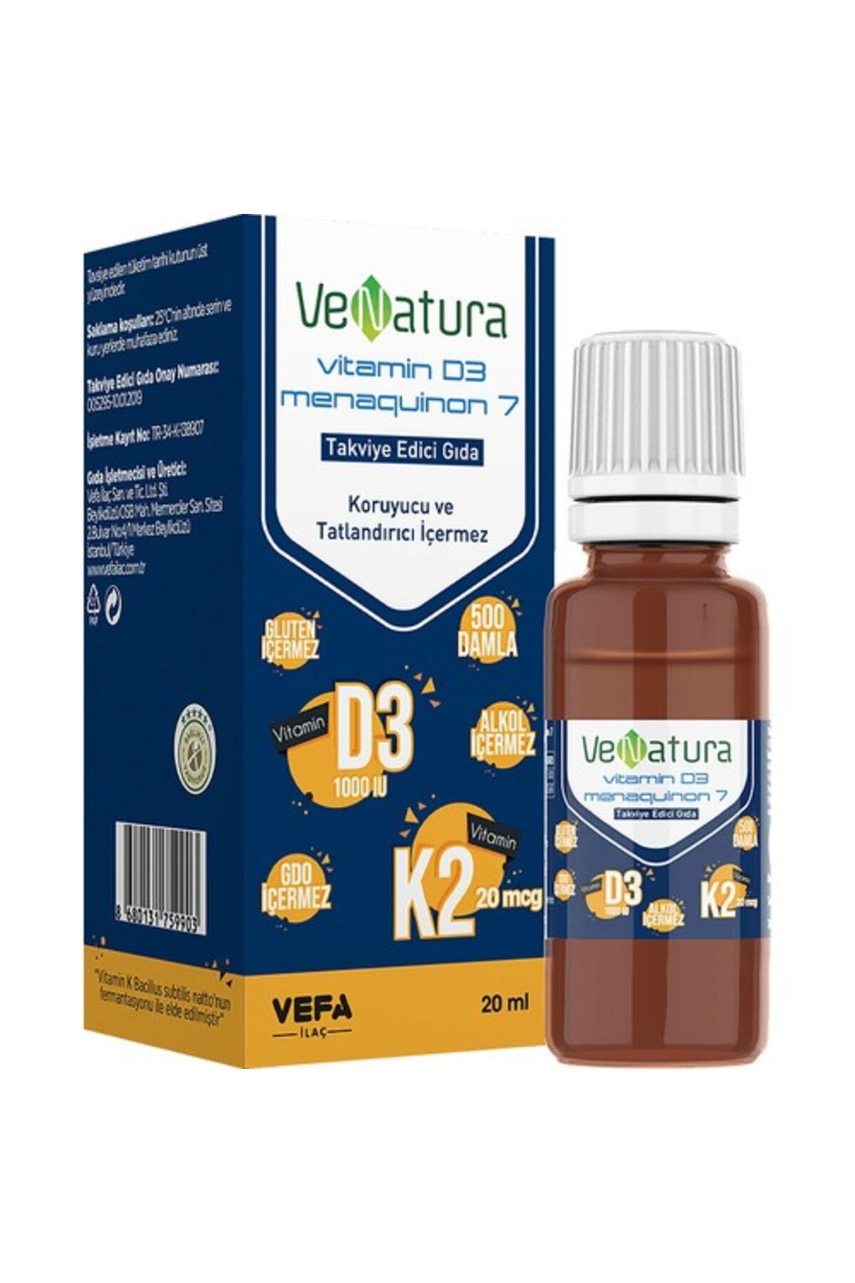 Venatura Vitamin D3 K2 20ml Damla