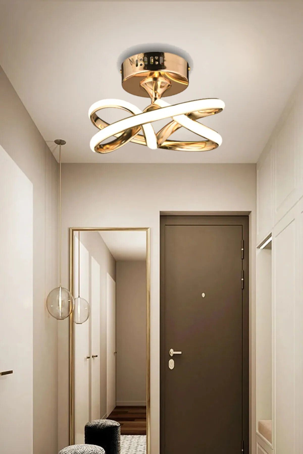 Luna Lighting Vino Riserva Model Gold Kaplama Metal Salon Mutfak Oturma Yatak Odası Modern Led Plafonyer Avize