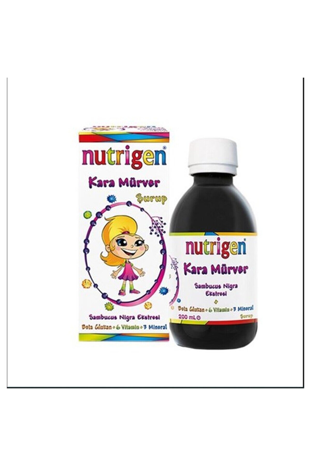 Nutrigen Elderberry Kara Mürver Beta Glukan Şurup 200 ml Çocuk Şampuan Hediyeli