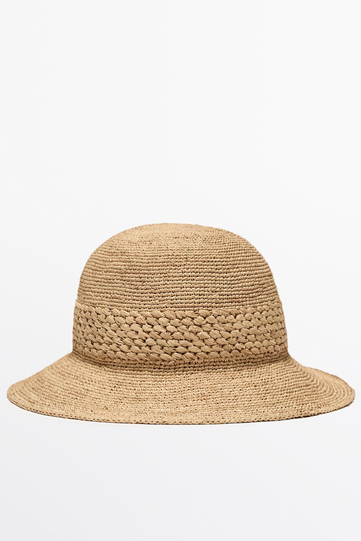 Massimo Dutti Örgülü iplik rafya şapka