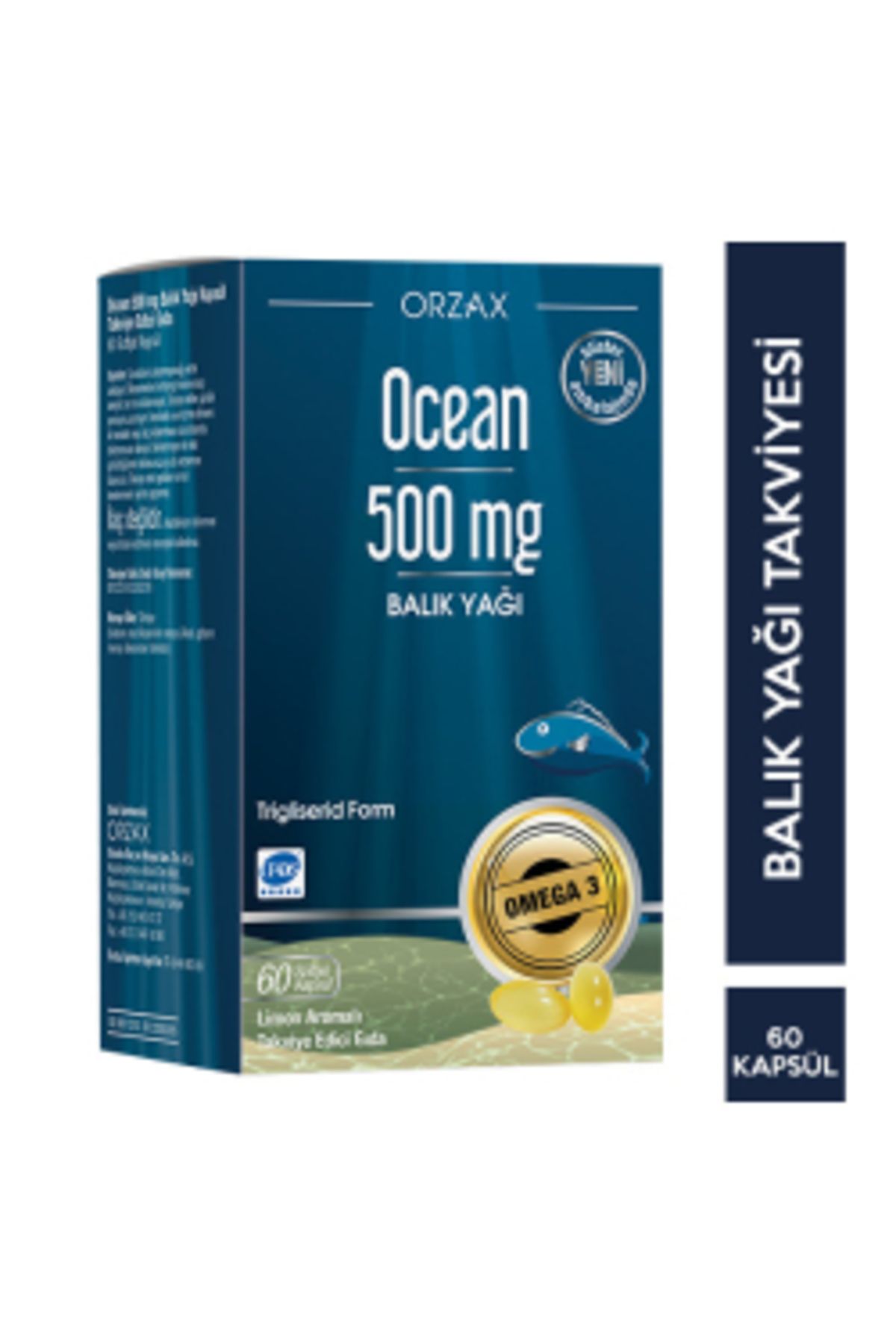 Orzax Ocean Omega 3 500 Mg Saf Balık Yağı 60 Kapsül ( 1 ADET )