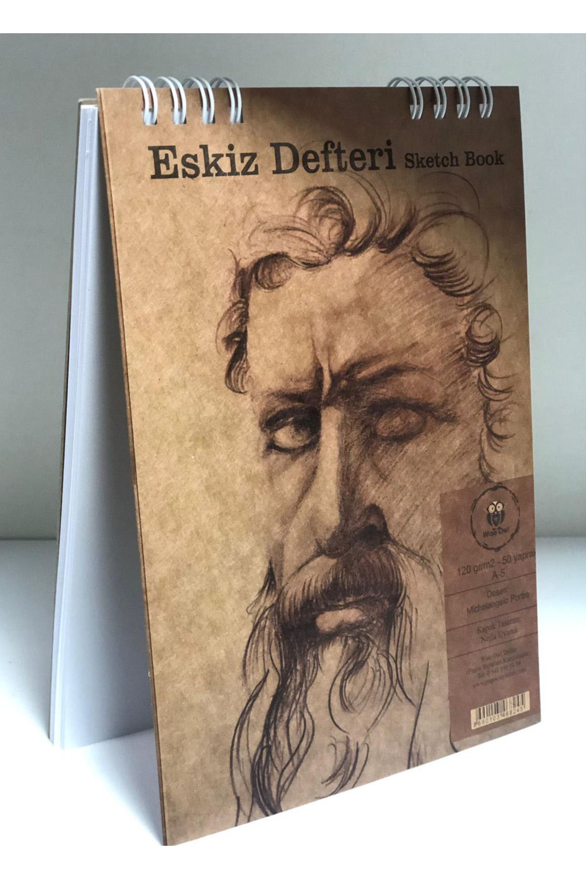 Pagos Yayınları A5/50 Yp/120 Gr/spiralli Eskiz Defteri (SKETCH BOOK)(14X20CM/KRAFT KAPAK/İÇ SAYFALAR BEYAZ)