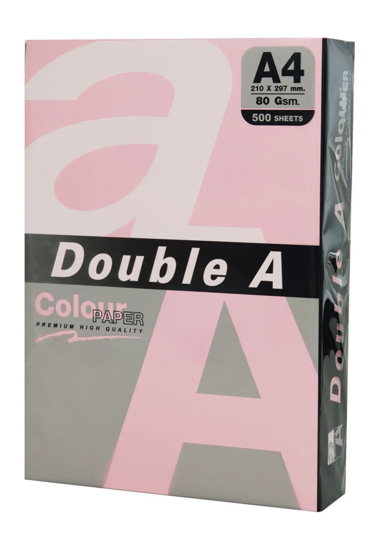 çakmer store Double A Renkli Fotokobi Kağıdı 500 LÜ A4 80 GR Pastel Pembe (1 Top 500 Yaprak)