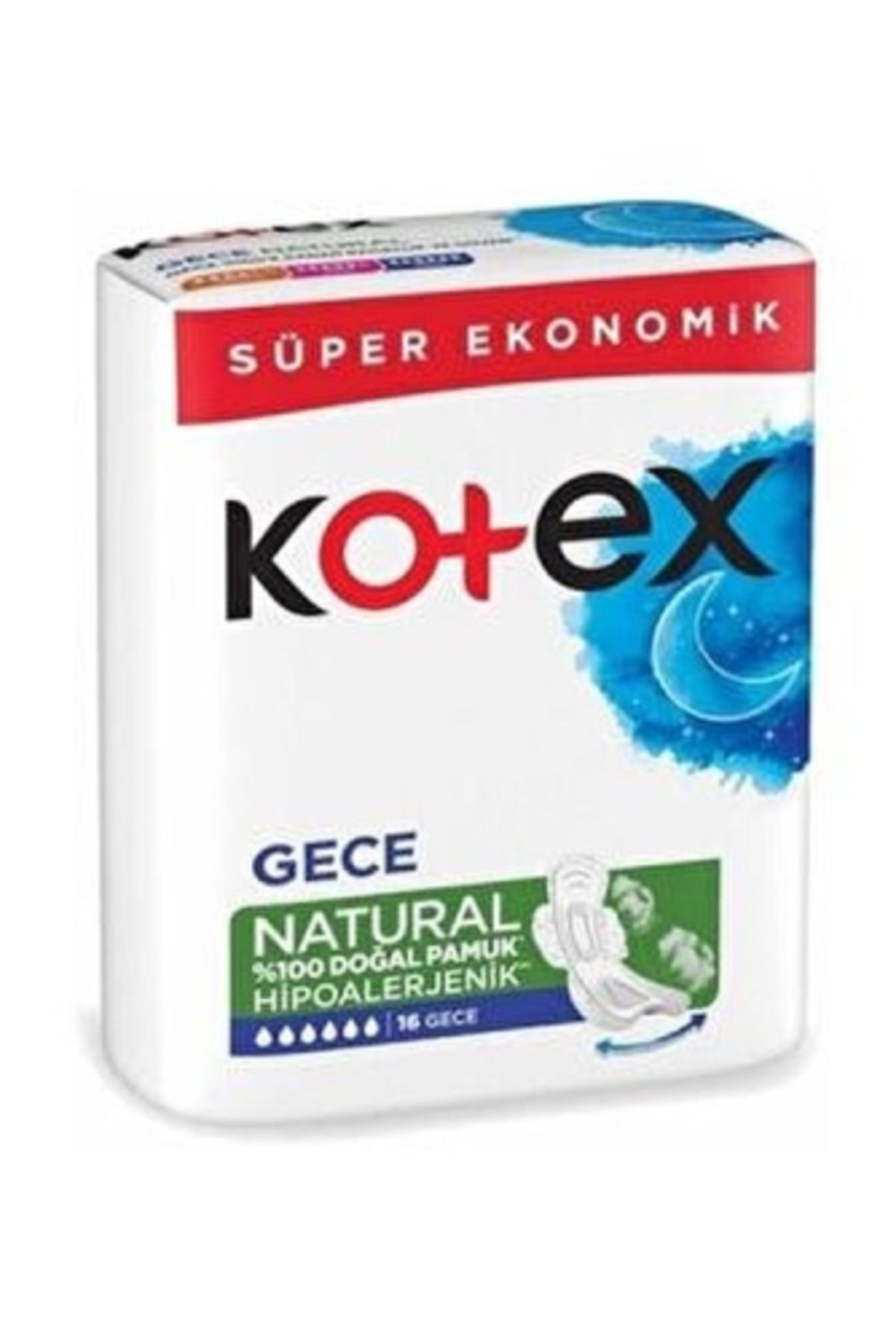 Kotex Natural Ekonomik Gece 16'lı ( 1 ADET )
