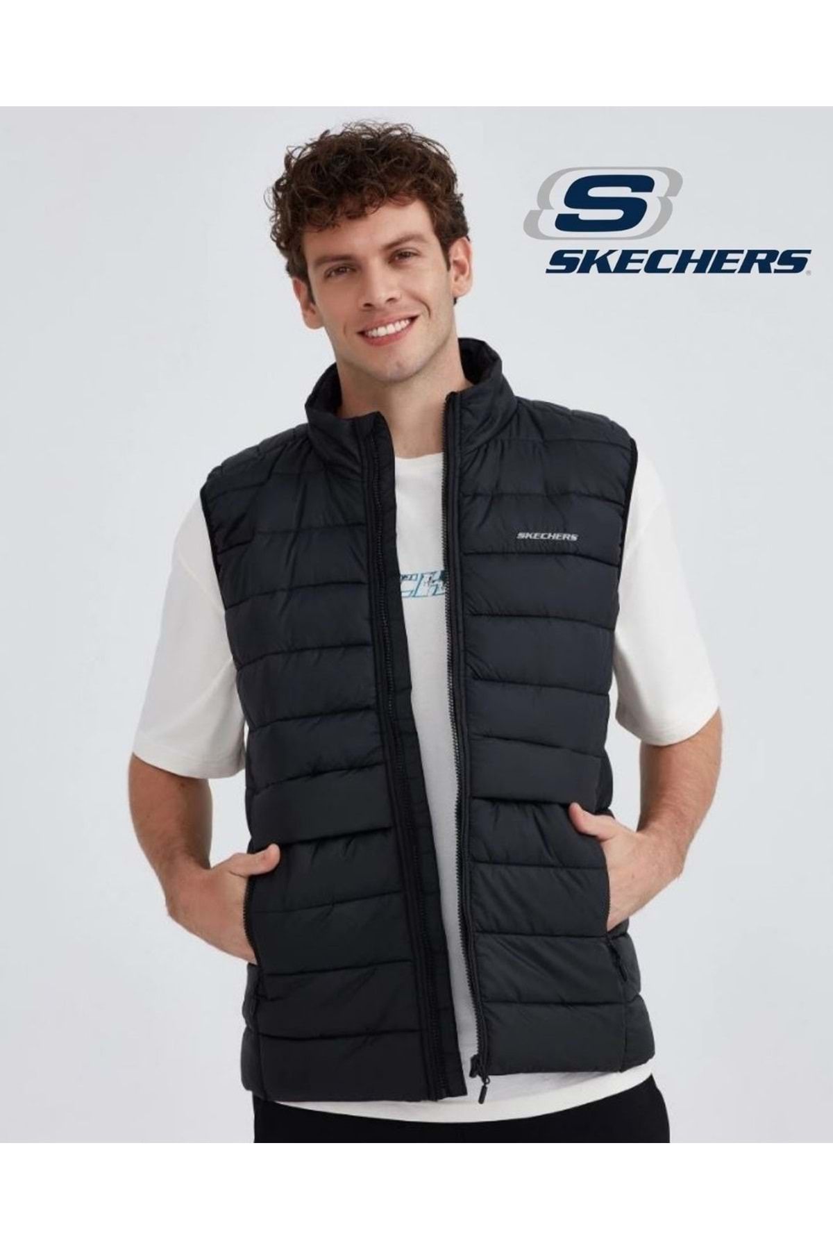 Skechers M Outerwear Padded Vest S231241 Erkek Yelek SİYAH