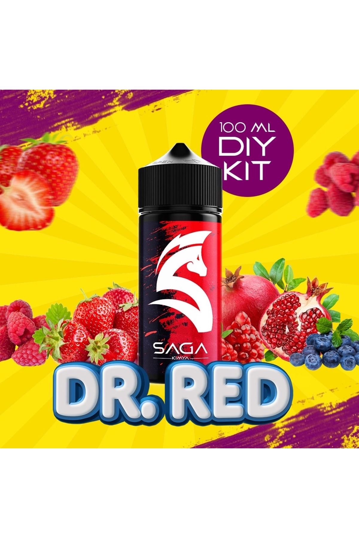 Saga Kimya Dr. Red - 100 ml Dıy Kit (ŞİŞEDE SADECE 20 ML AROMA VARDIR)